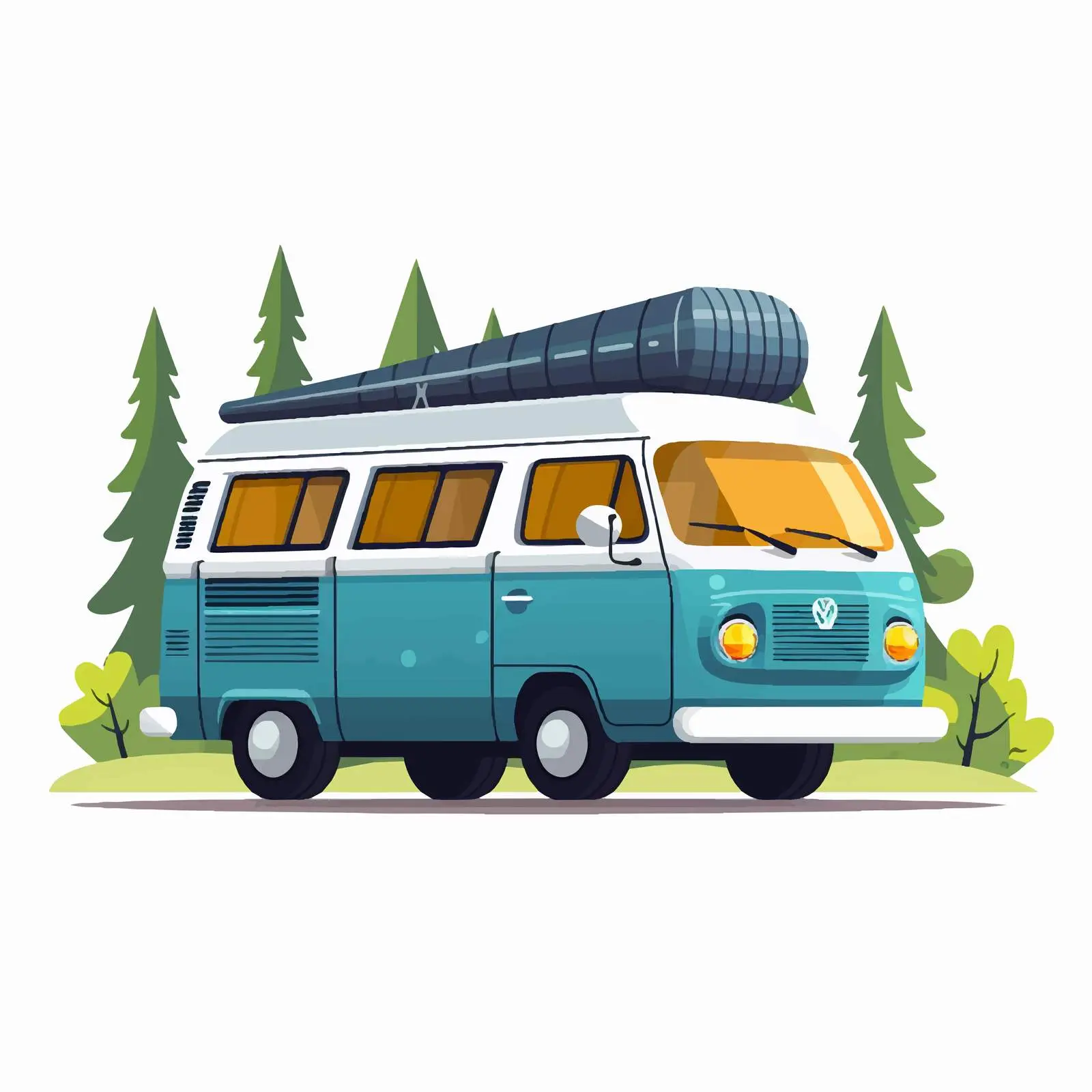 Campervan Pickup Car for Travel and Camping — free download from Dotvec