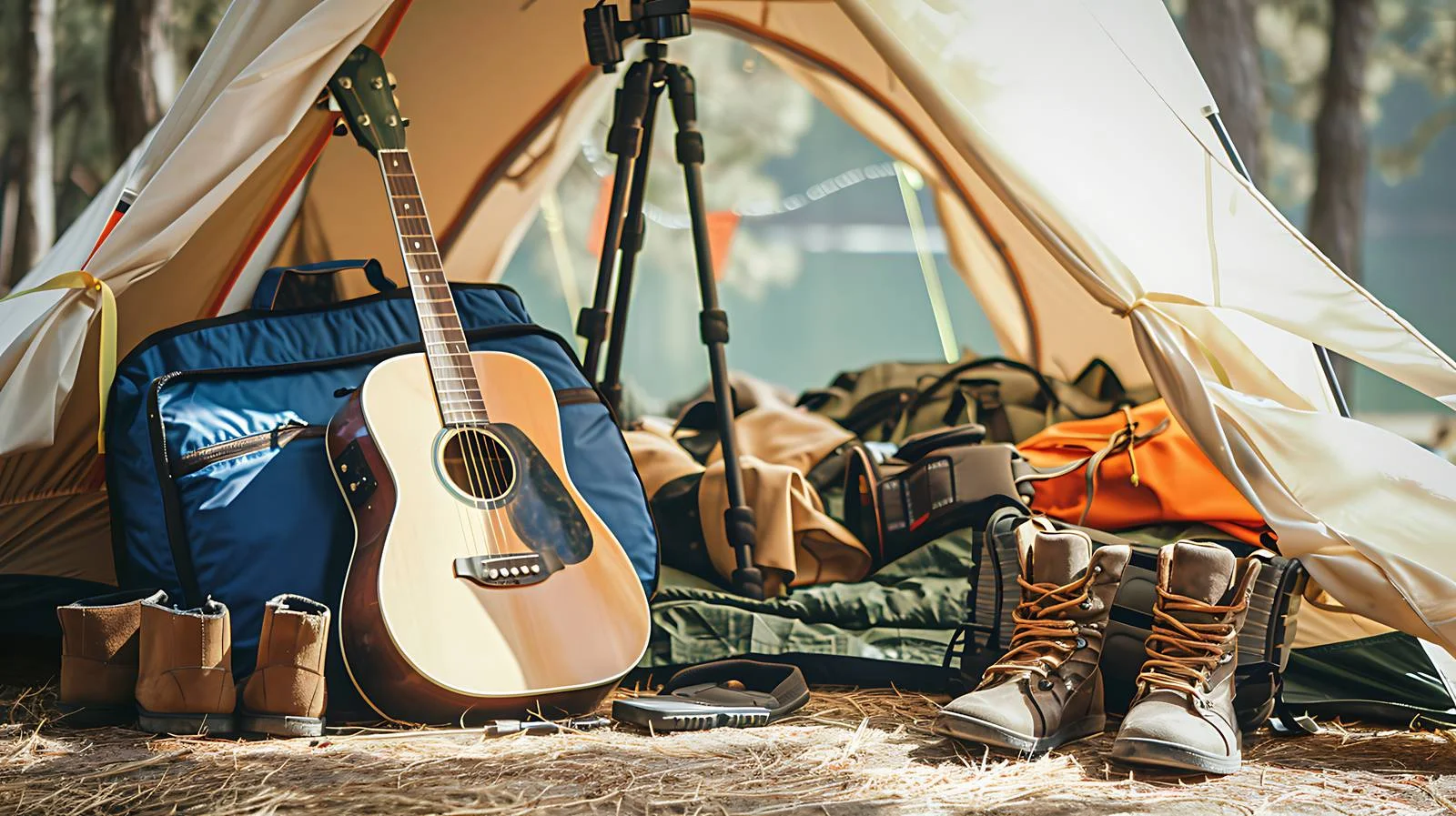 Essential Camping Equipment Setup — free download from Dotvec