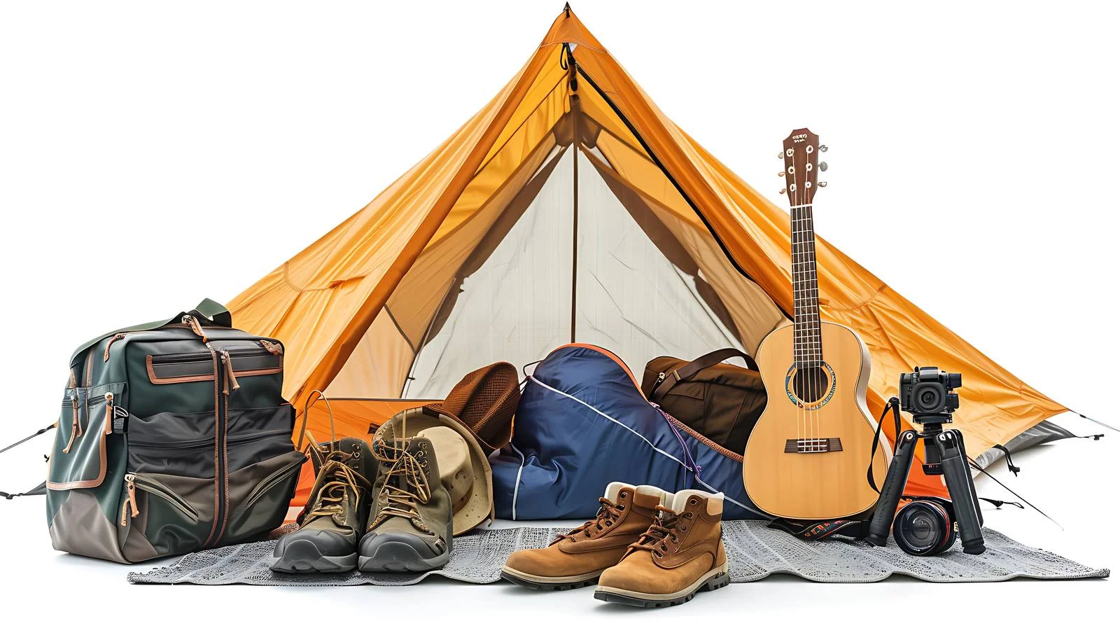 Essential Camping Equipment Setup — free download from Dotvec