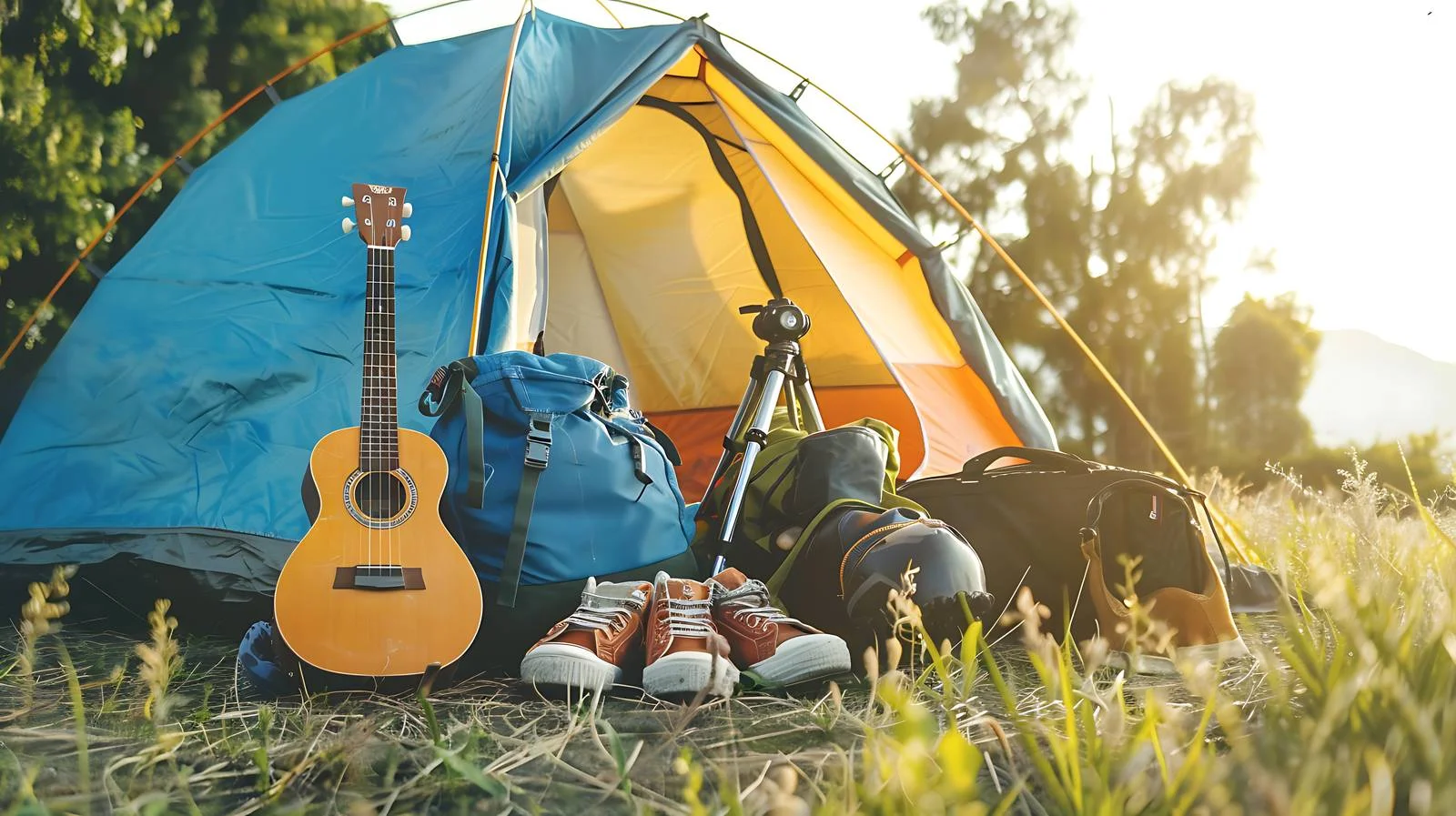 Camping Essentials in Tent — free download from Dotvec