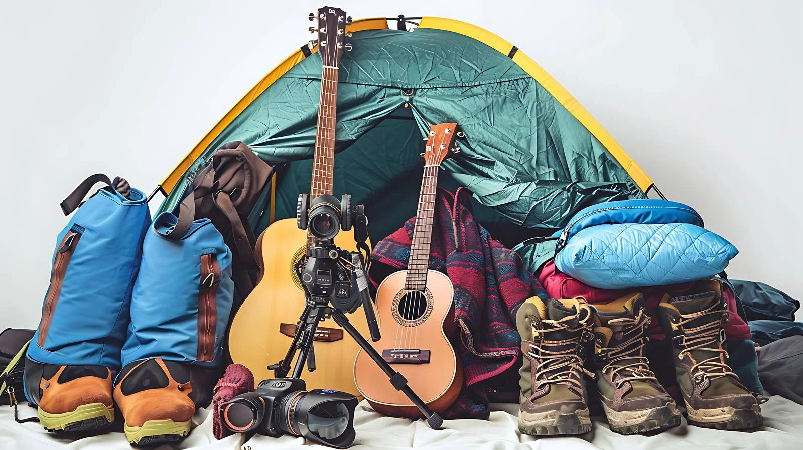 Camping Gear Setup in Tent — free download from Dotvec