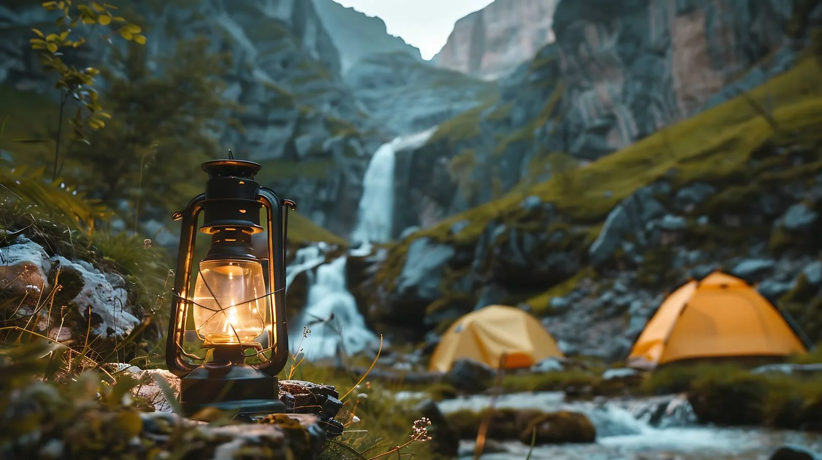 Camping Lantern Hanging on Poles Image – free poles image from Dotvec