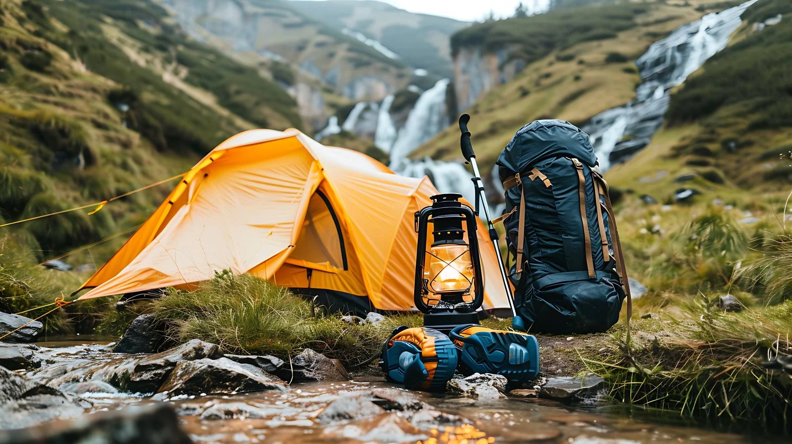 Camping Lantern Hanging on Poles — free download from Dotvec