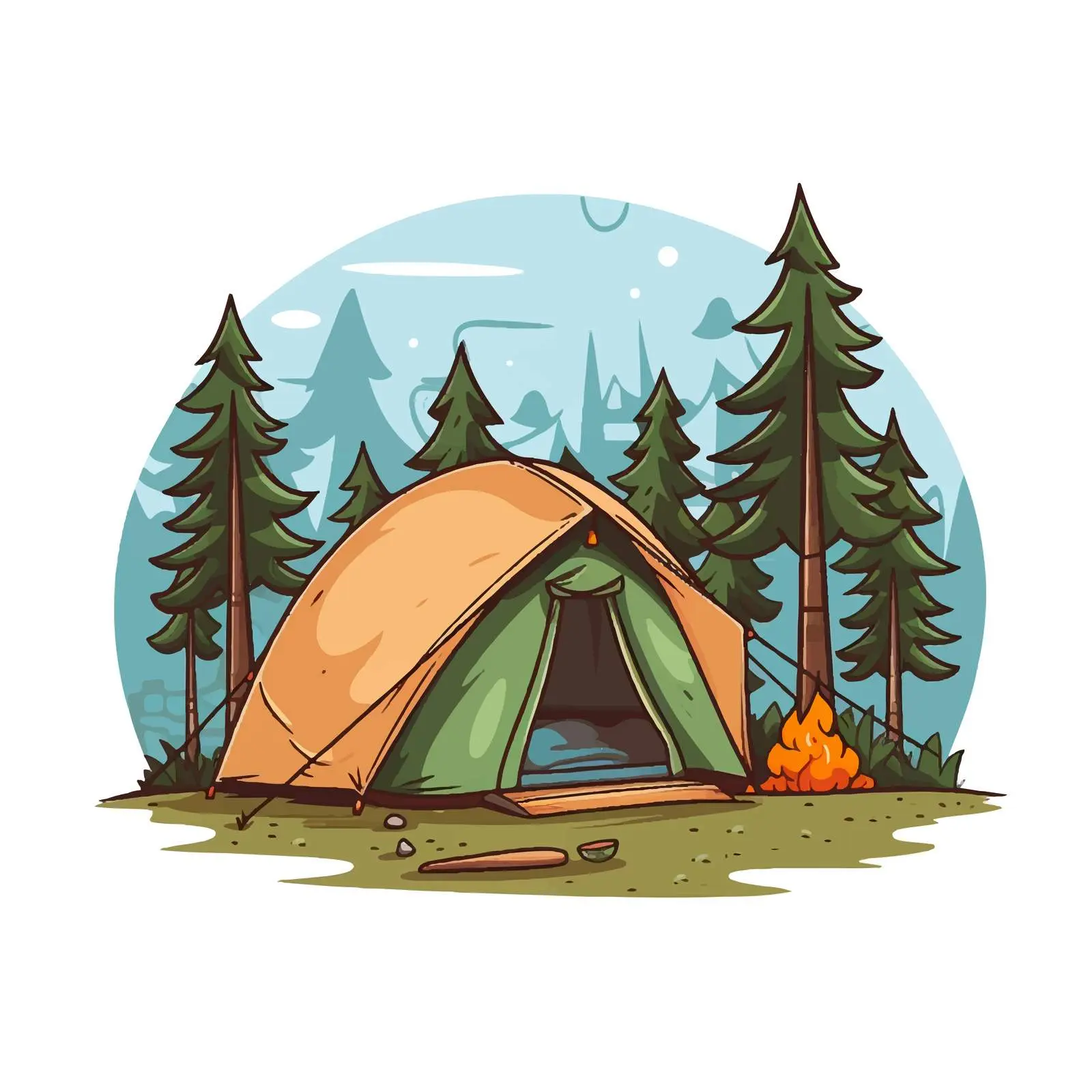 Camping Outdoor Design Vector Illustration — free download from Dotvec