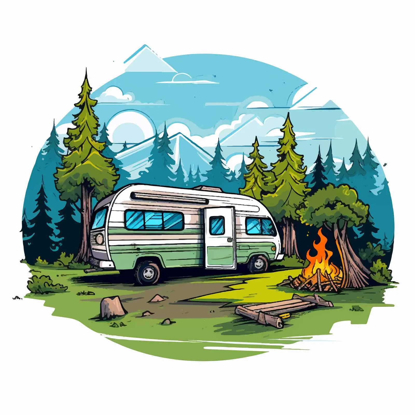 Camping Outdoor Design Vector Illustration — free download from Dotvec