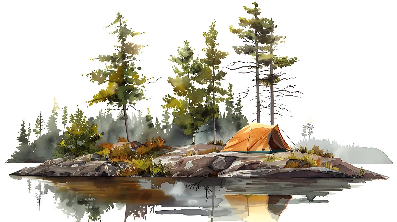 Tranquil Campsite on Boundary Waters Lake — free download from Dotvec