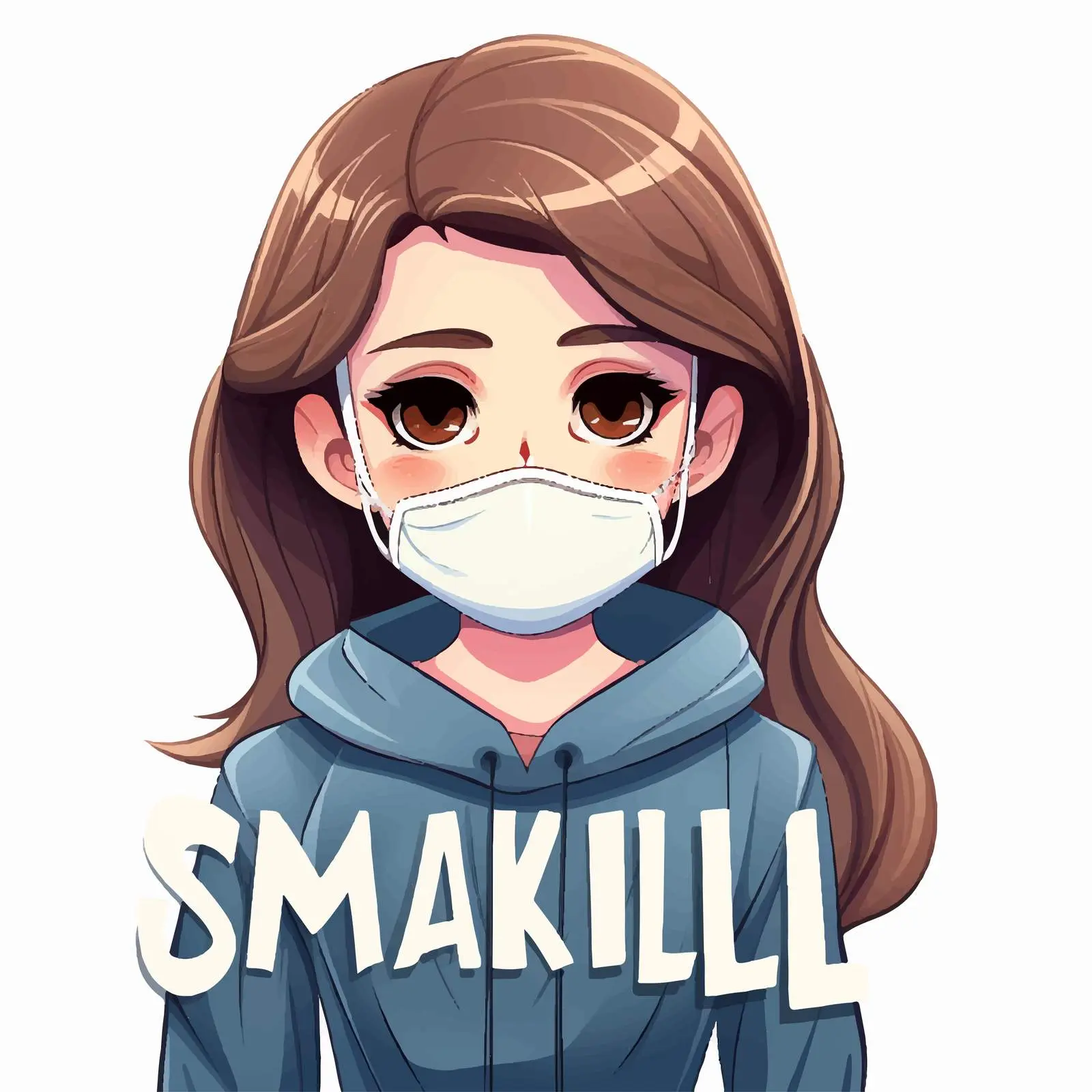 Girl in Medical Mask Vector Design — free download from Dotvec