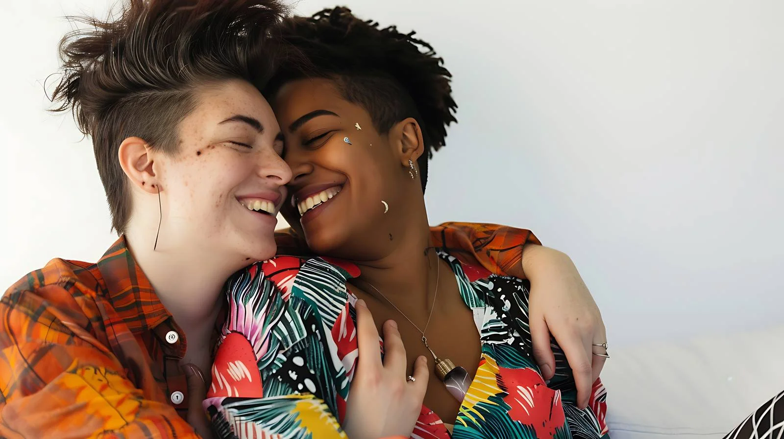 Joyful Queer Couple Sharing Laughter Together — free download from Dotvec