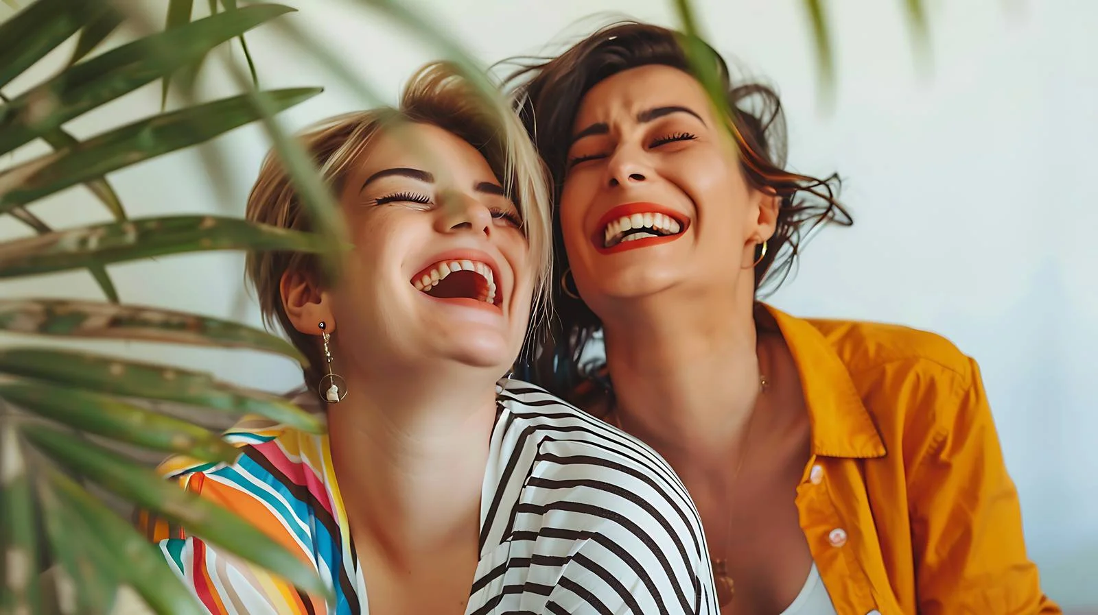 Joyful Queer Couple Sharing Laughter Outdoors — free download from Dotvec