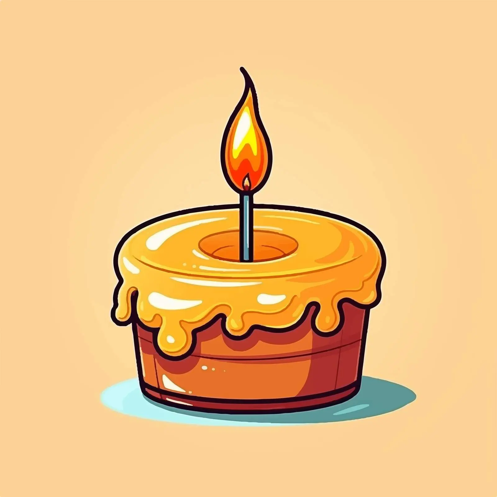 Cartoon Birthday Candle Icon Vector Illustration — free download from Dotvec