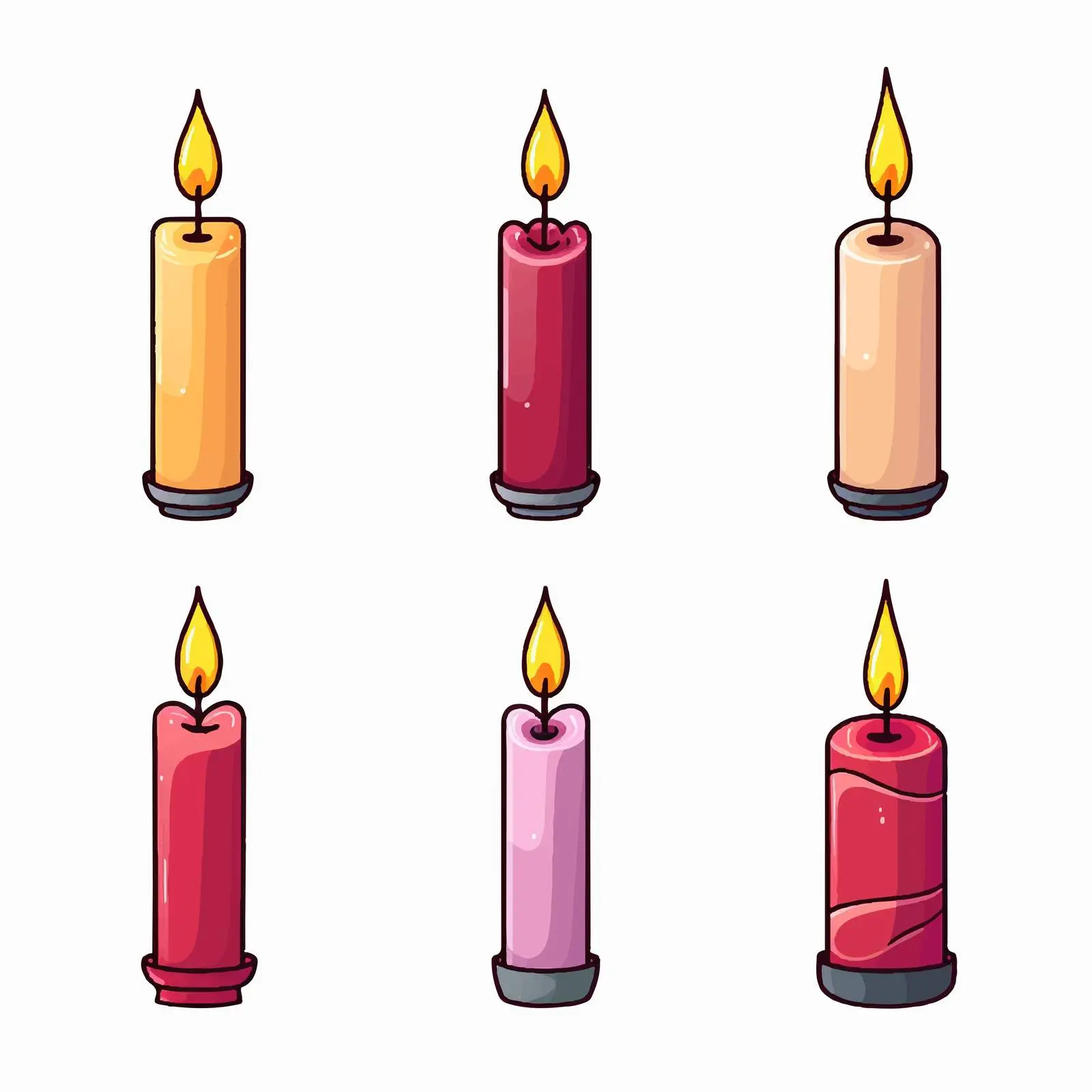 Candle Line Vector Illustration on White Background — free download from Dotvec
