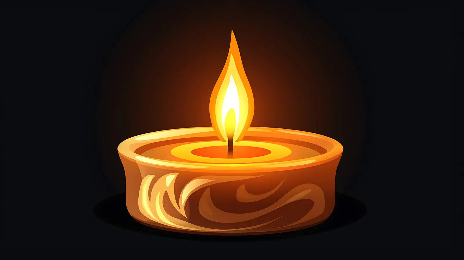 Elegant Candle Illuminated on Black Background — free download from Dotvec