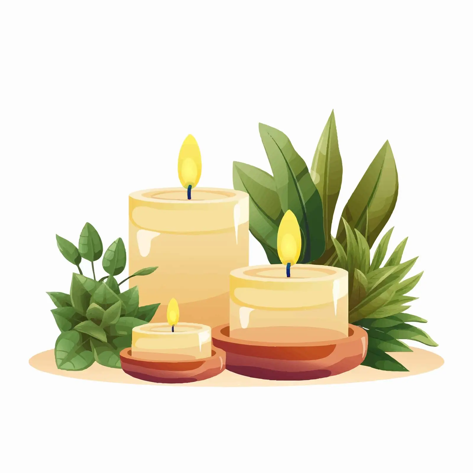 Aromatherapy with Candles and Potted Plants – free tranquil atmosphere image from Dotvec