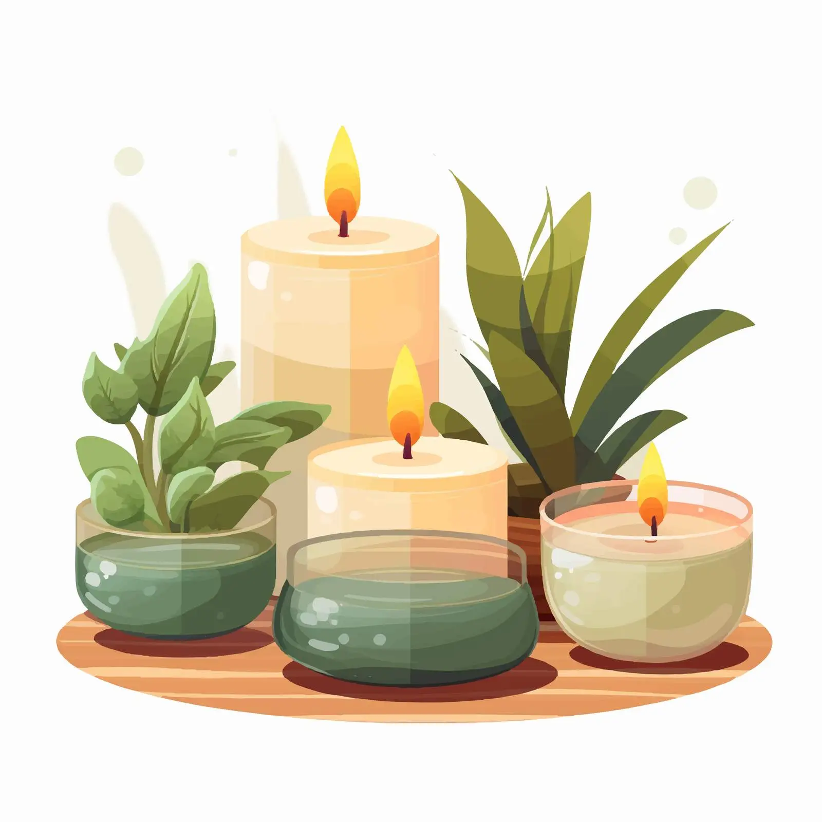 Aromatherapy Candles and Potted Plants Composition — free download from Dotvec