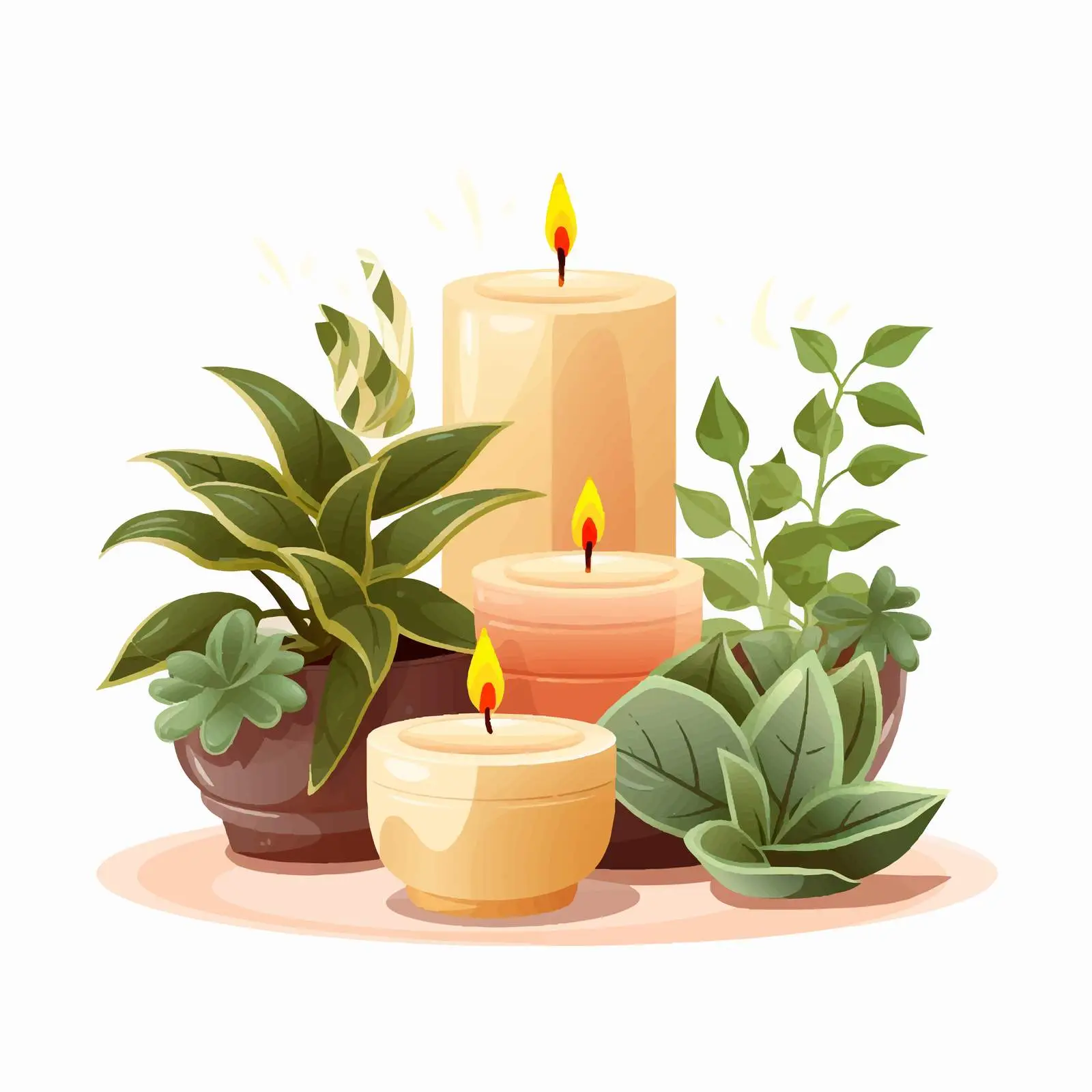 Aromatherapy with Candles and Potted Plants — free download from Dotvec