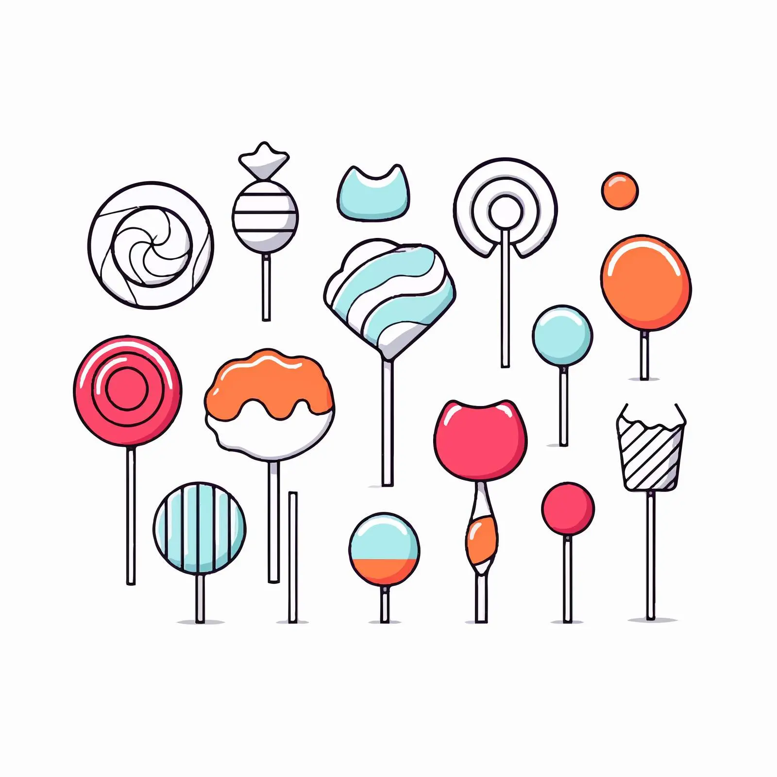 Cartoon Candy Outline Vector Illustration — free download from Dotvec