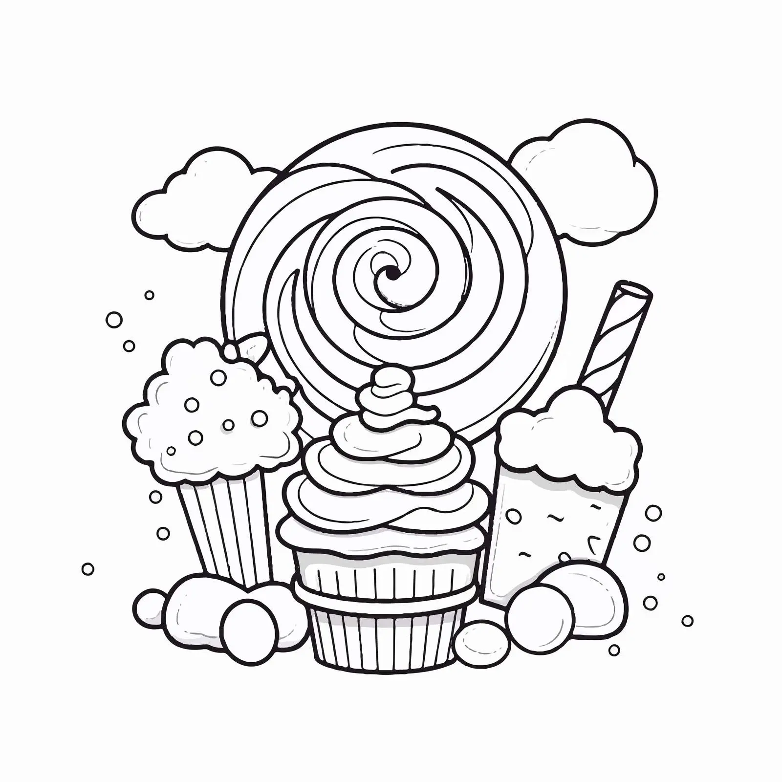 Cartoon Candy Outline Vector Illustration – free illustration clipart image from Dotvec