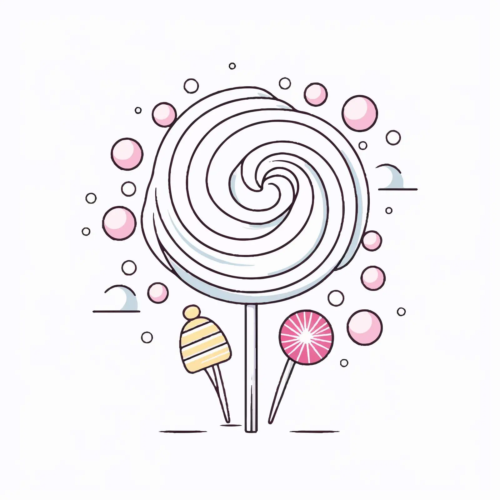 Cartoon Candy Outline Vector Illustration – free design for posters image from Dotvec