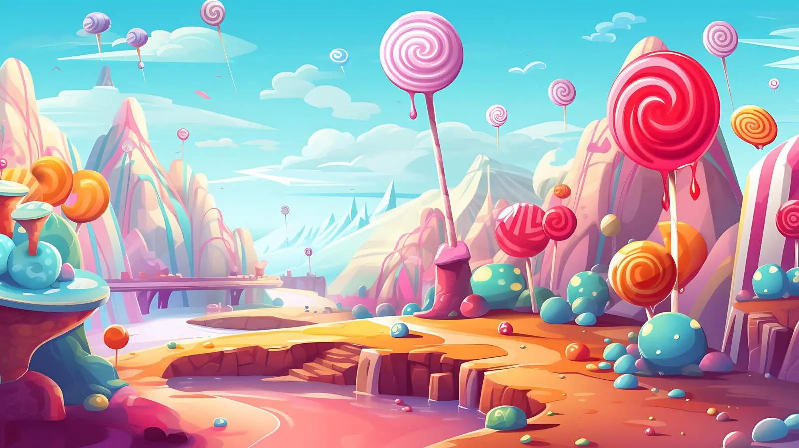 Sweet Space Wonderland Candy Planet Landscape — free download from Dotvec