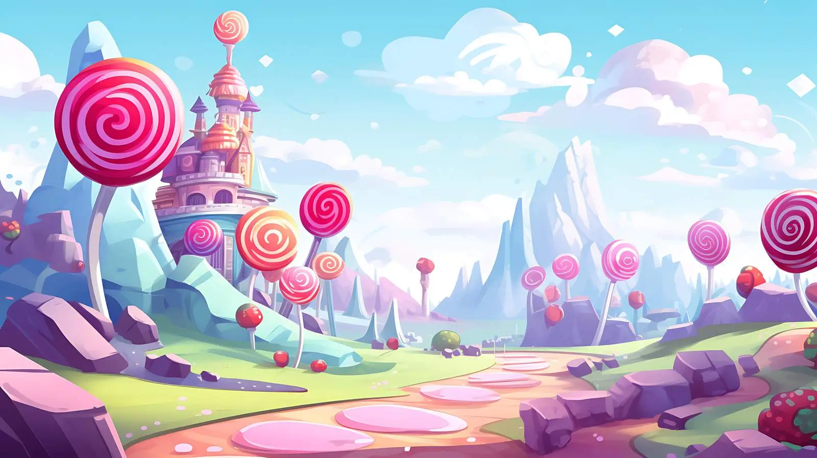 Sweet Space Wonderland Candy Landscape — free download from Dotvec