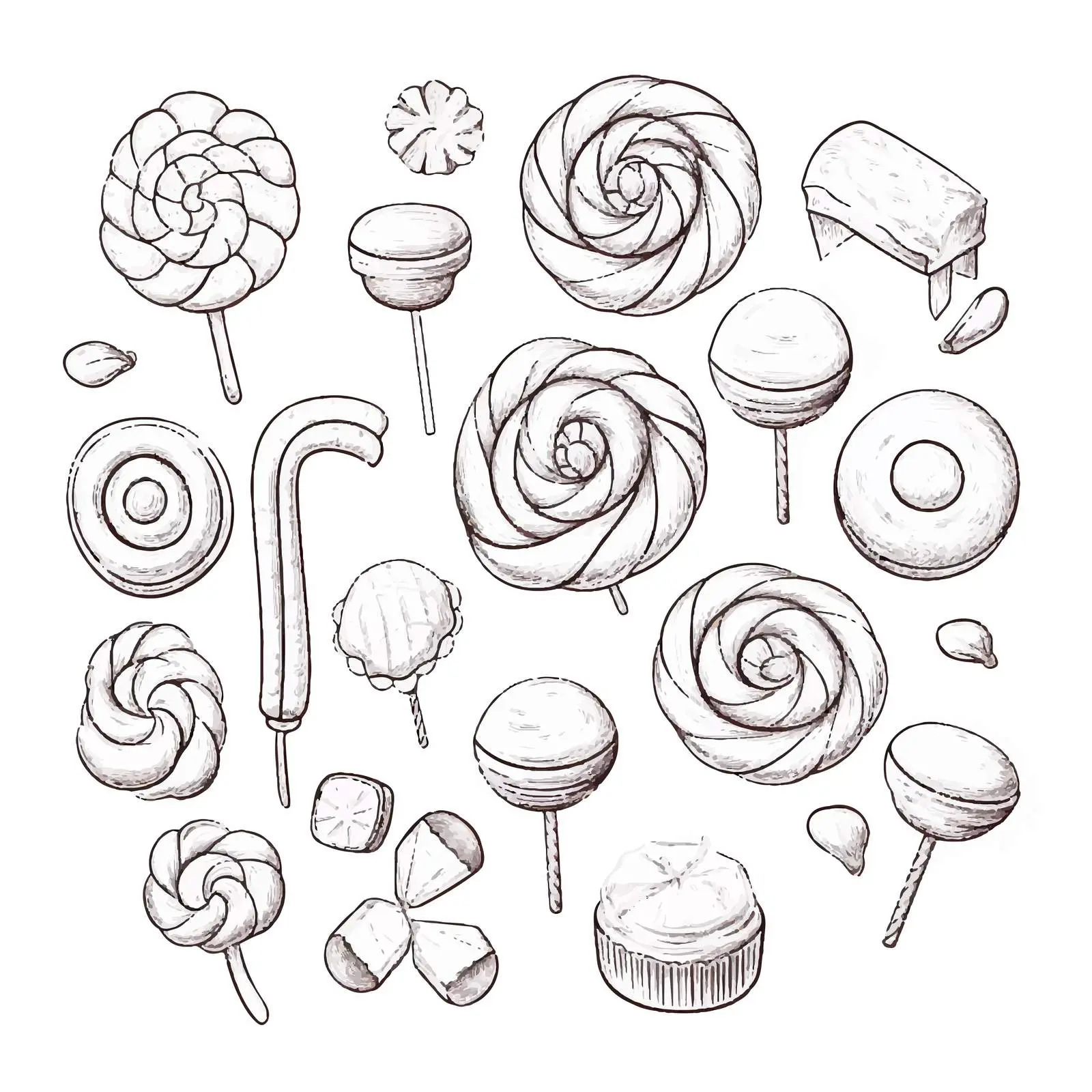 Colorful Candy Vector Illustration on White Background — free download from Dotvec