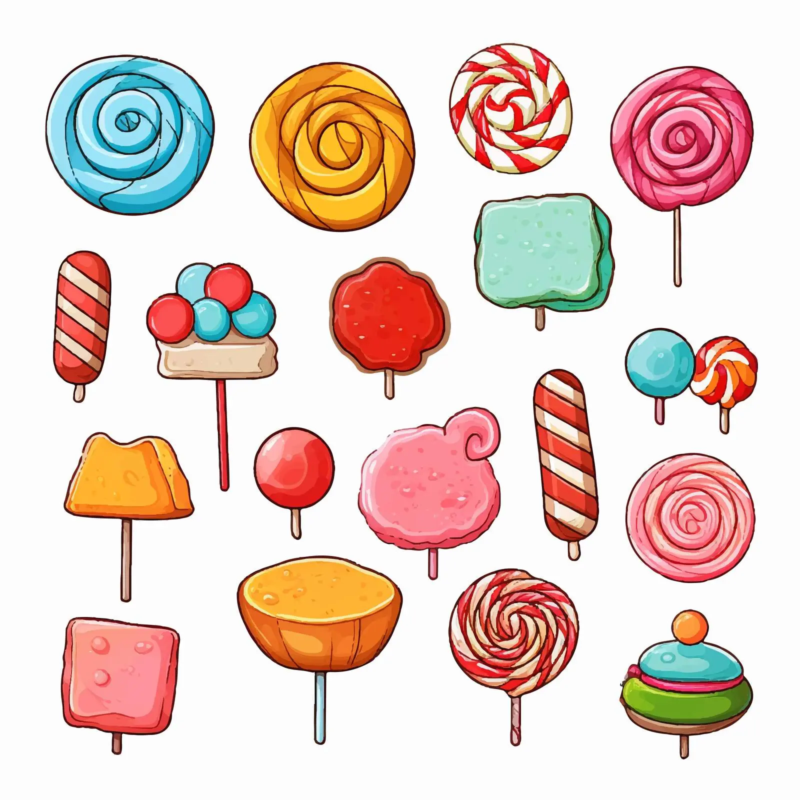 Colorful Candy Sketch Vector Illustration — free download from Dotvec
