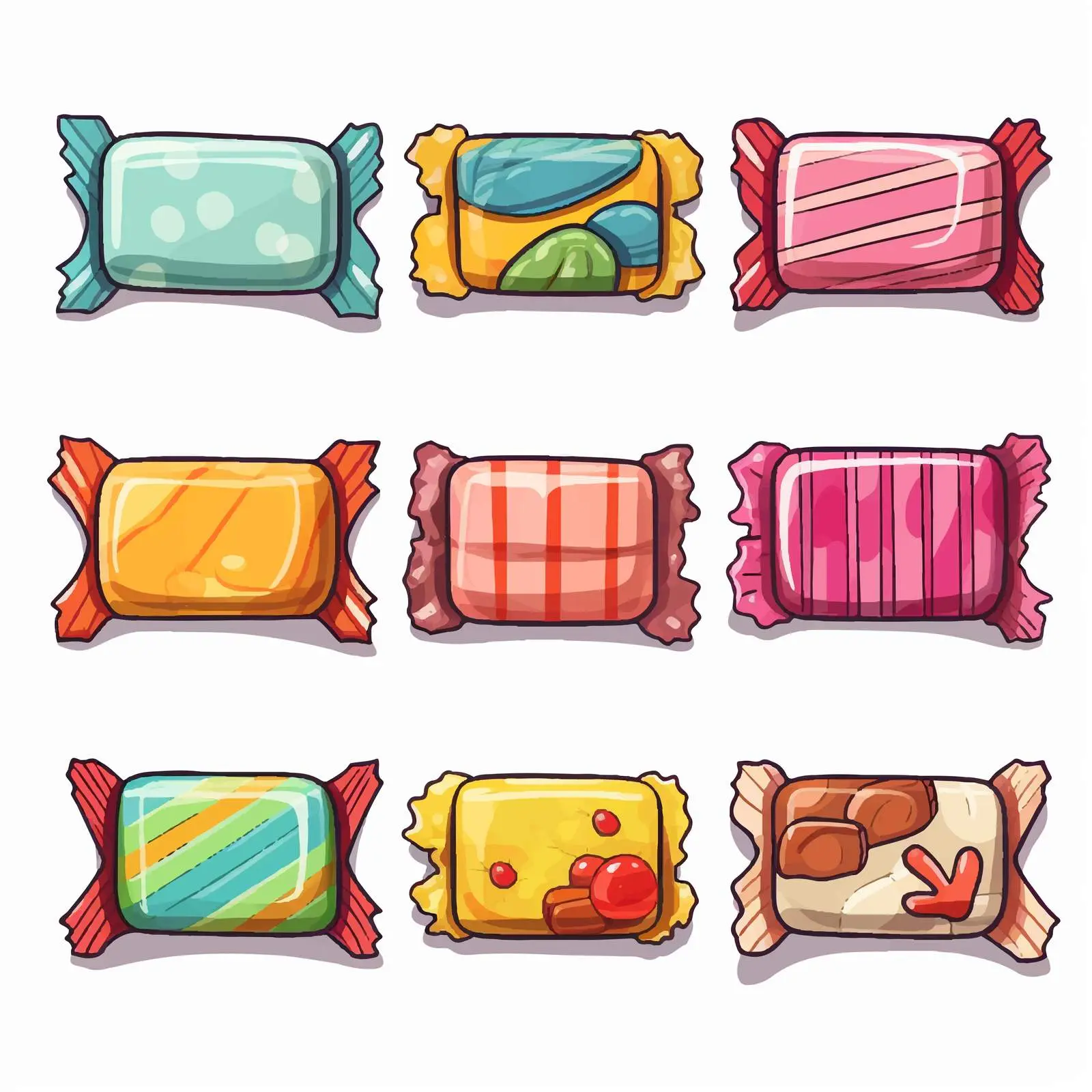 Candy Wrapper Line Vector Illustration on White Background — free download from Dotvec