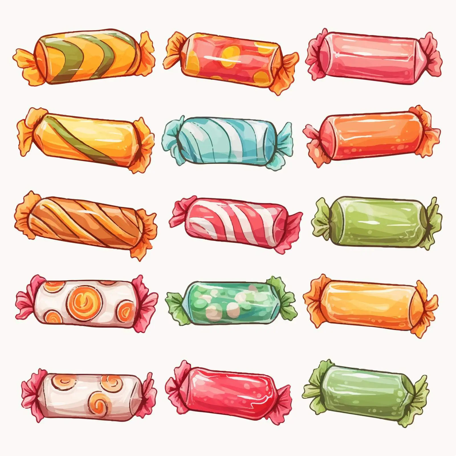 Candy Wrapper Line Vector Illustration on White Background — free download from Dotvec