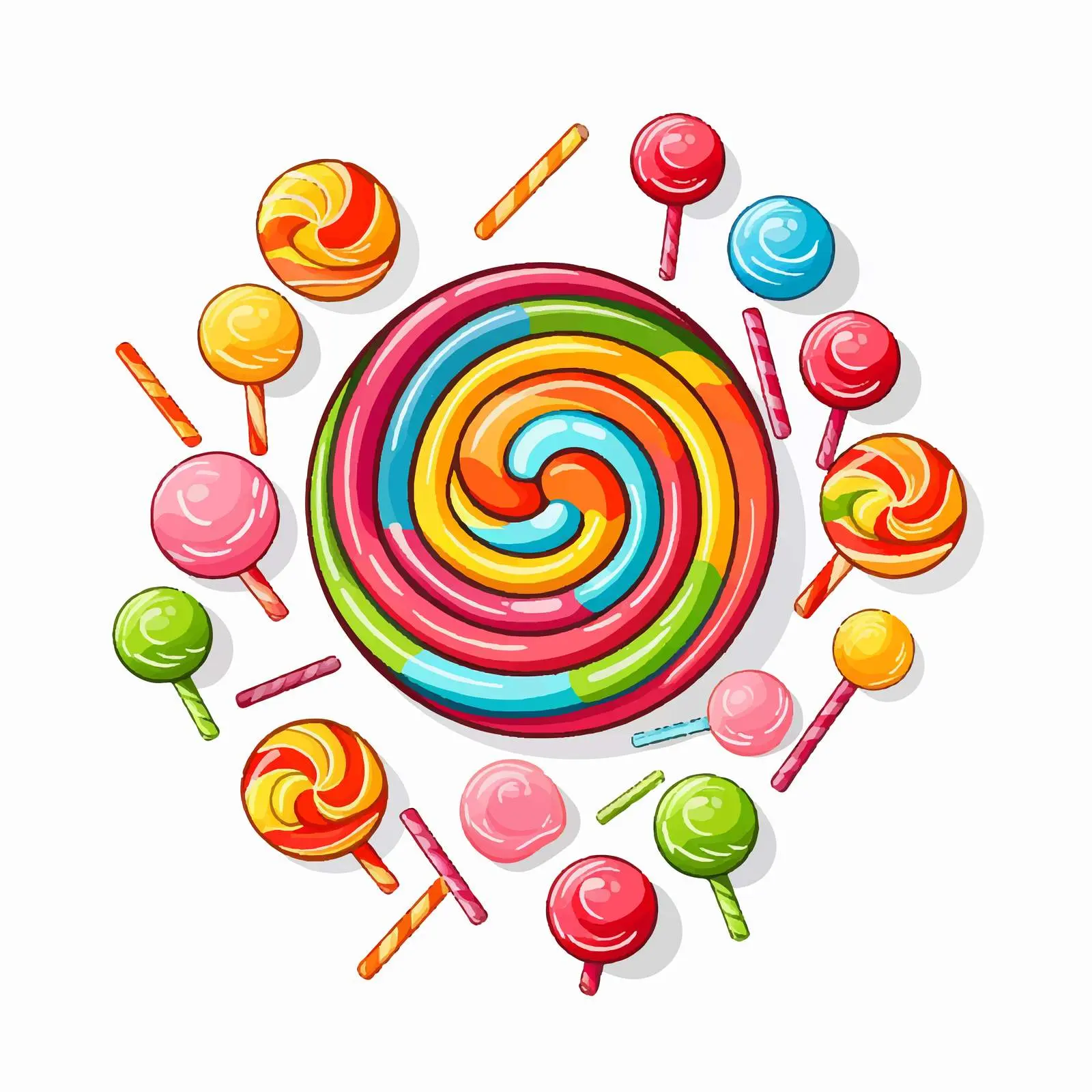 Colorful Candy Line Vector Illustration — free download from Dotvec
