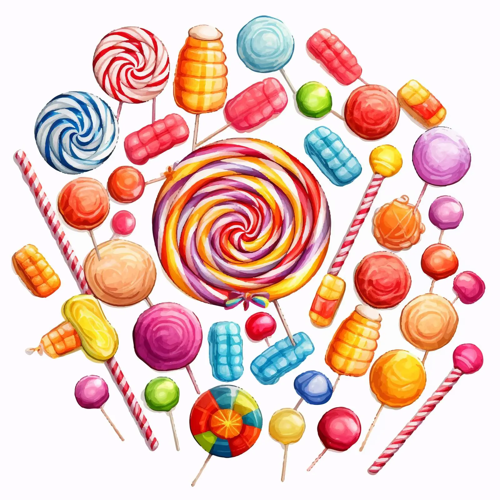 Colorful Candy Vector Illustration on White Background — free download from Dotvec