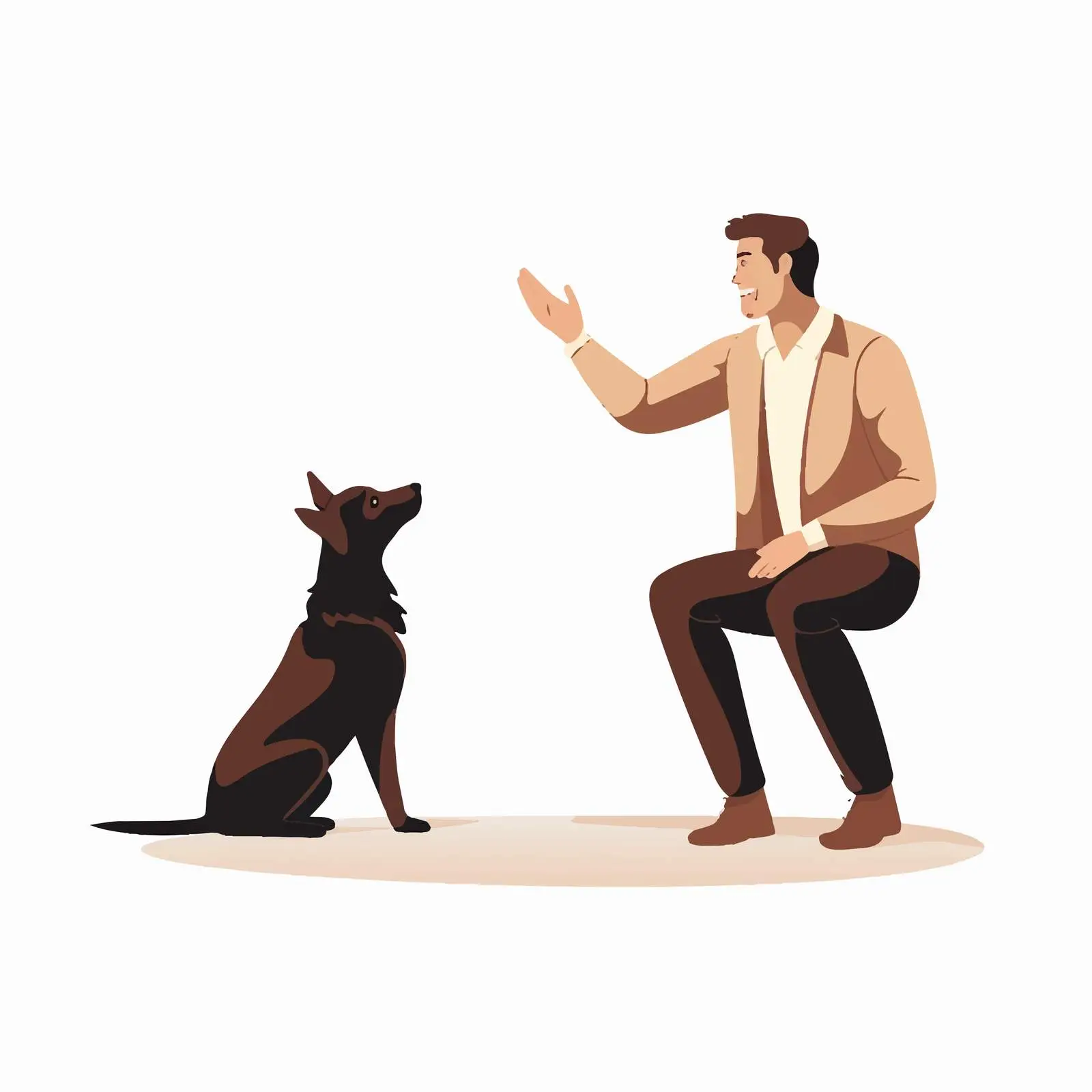 Canine Trainer Instructing Dog Owner Commands — free download from Dotvec