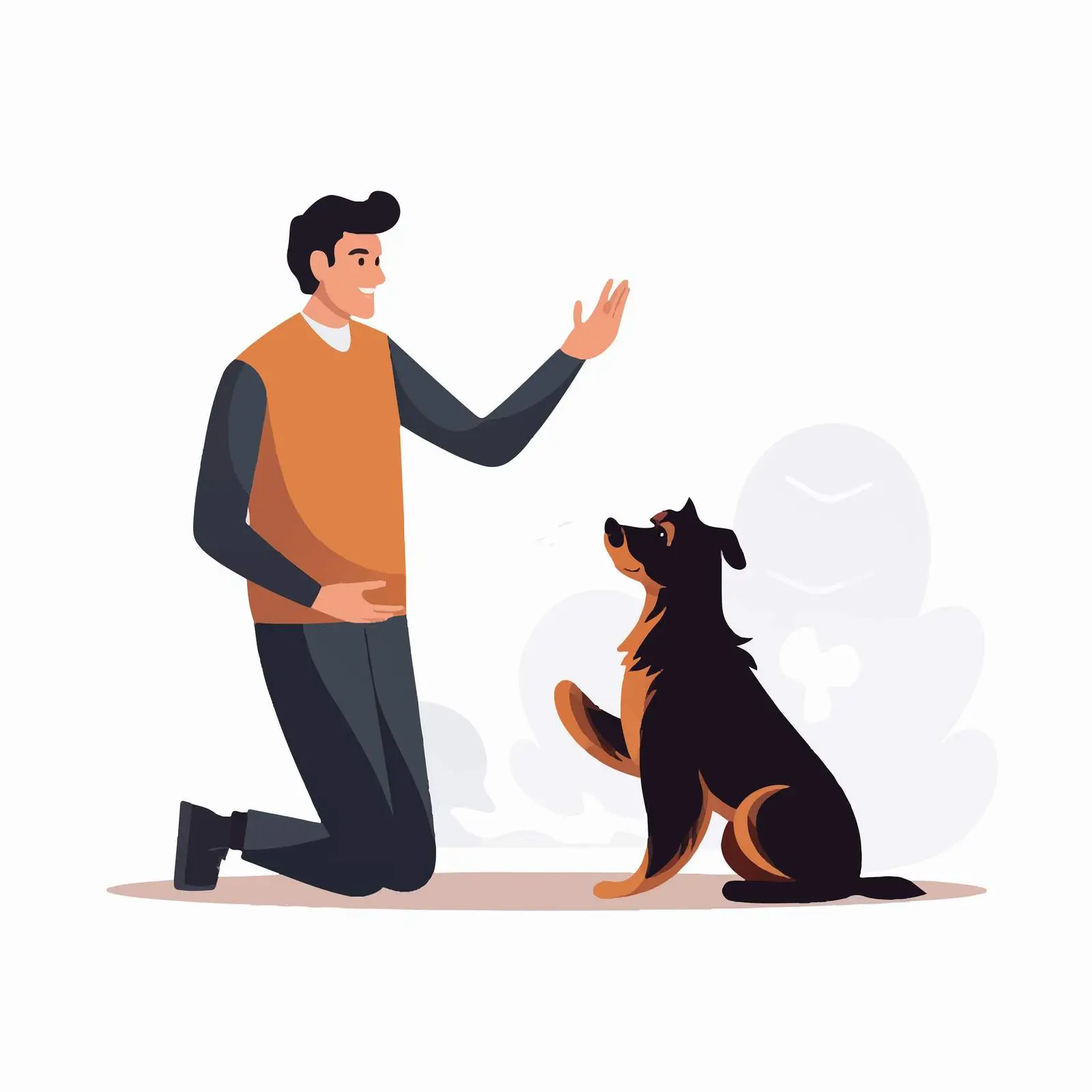 Canine Trainer Guiding Dog Owner Commands – free obedience image from Dotvec