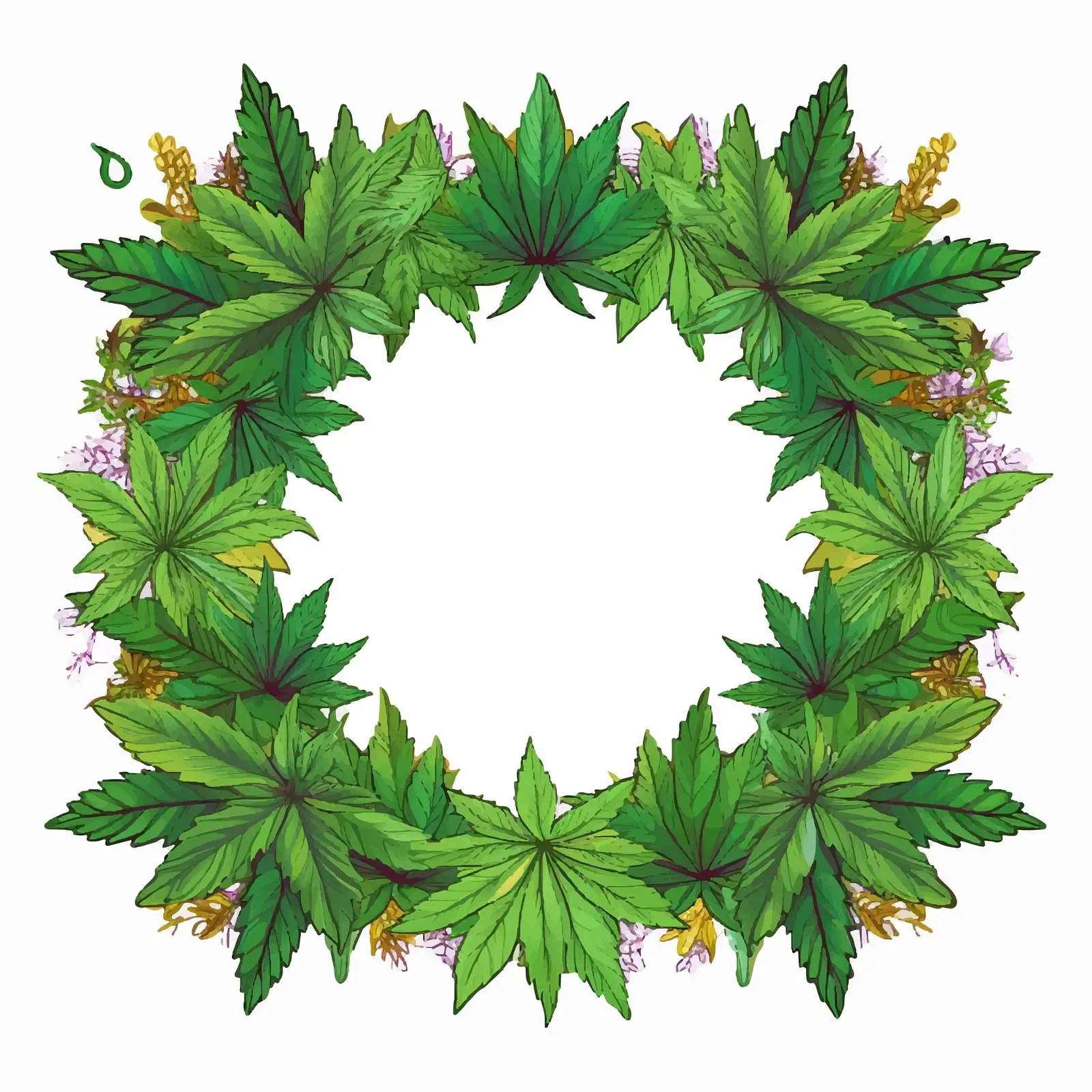 Fresh Cannabis Leaves Frame for Design – free cannabis image from Dotvec