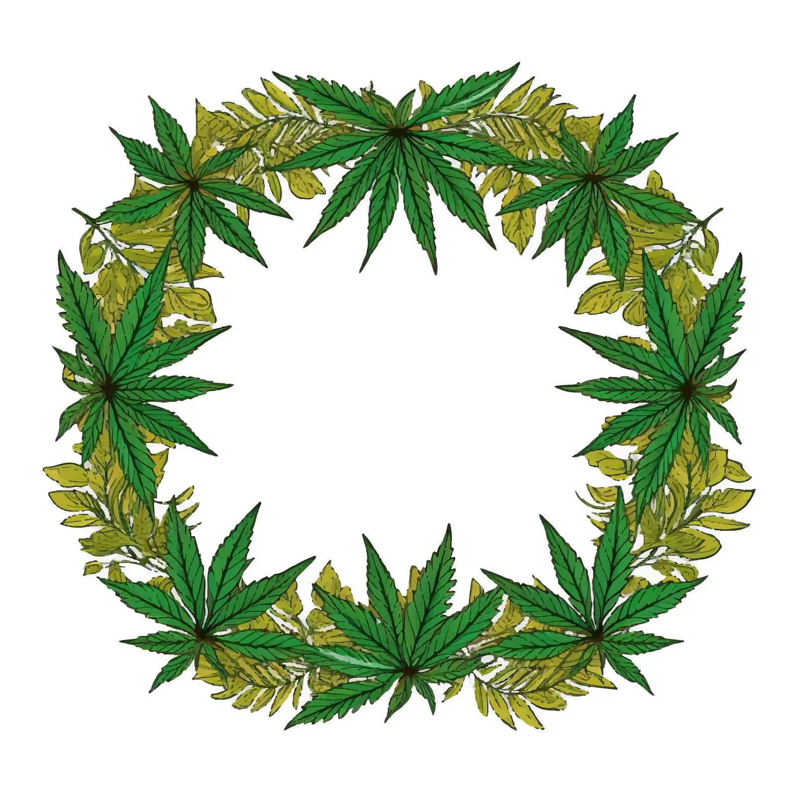 Fresh Cannabis Leaves Vector Frame Design – free cannabis image from Dotvec