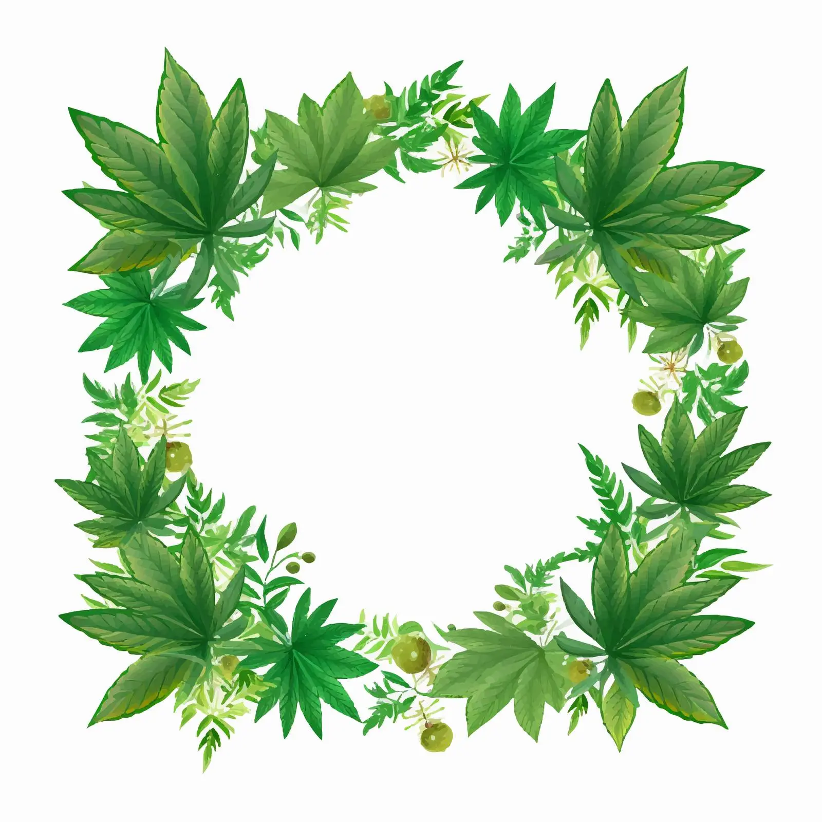 Cannabis Green Leaves Poster Flyer Template – free plant graphics image from Dotvec