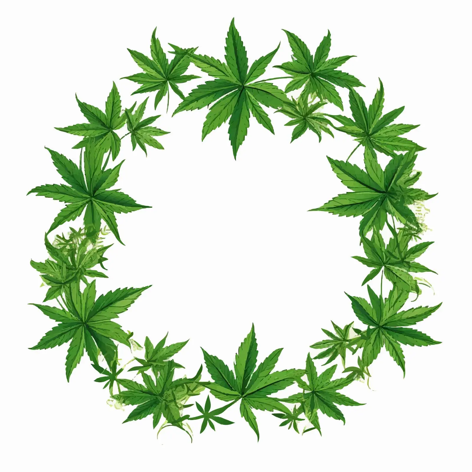 Cannabis Leaf Silhouettes Border for Creative Designs – free youth culture image from Dotvec