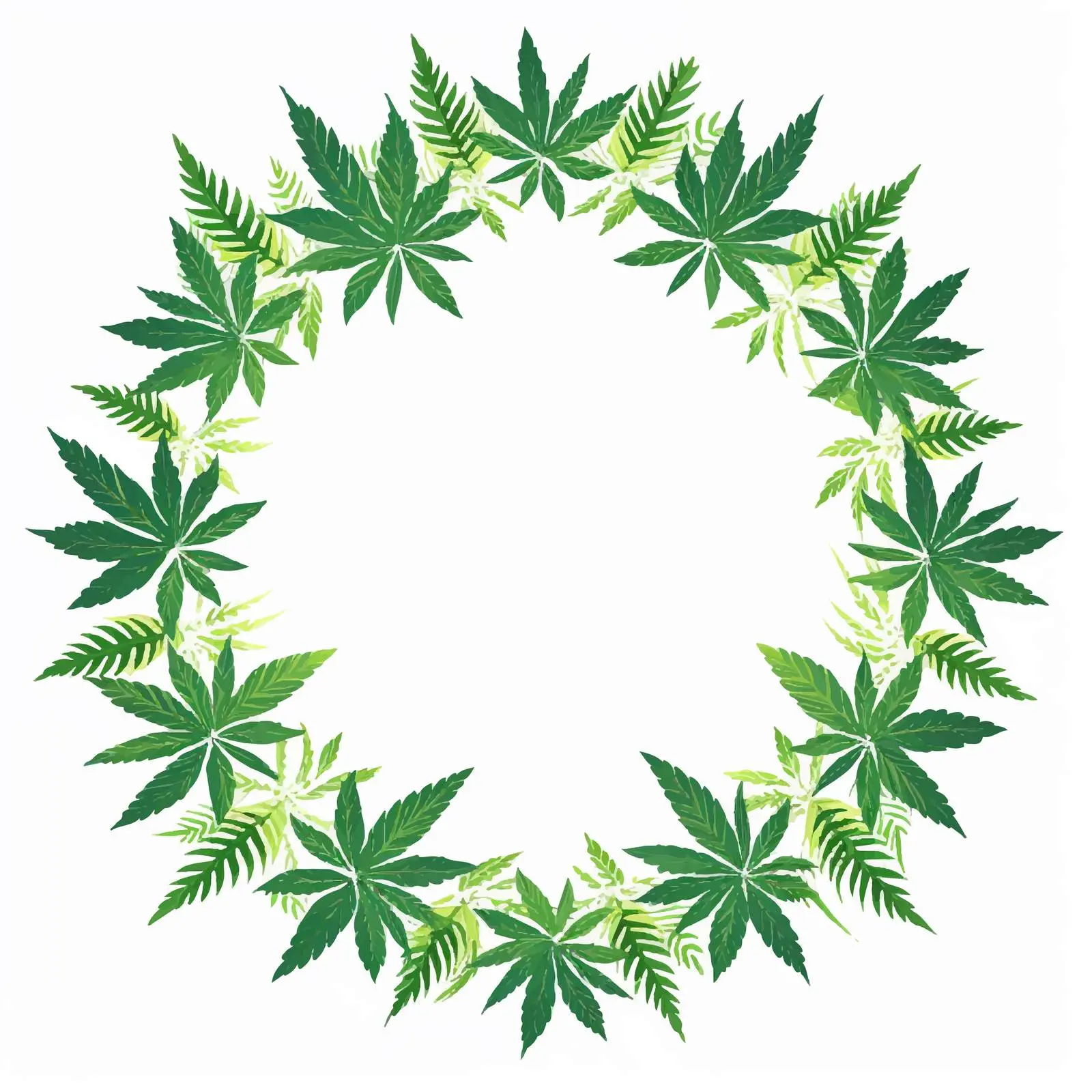 Cannabis Leaves Silhouettes Border Design — free download from Dotvec