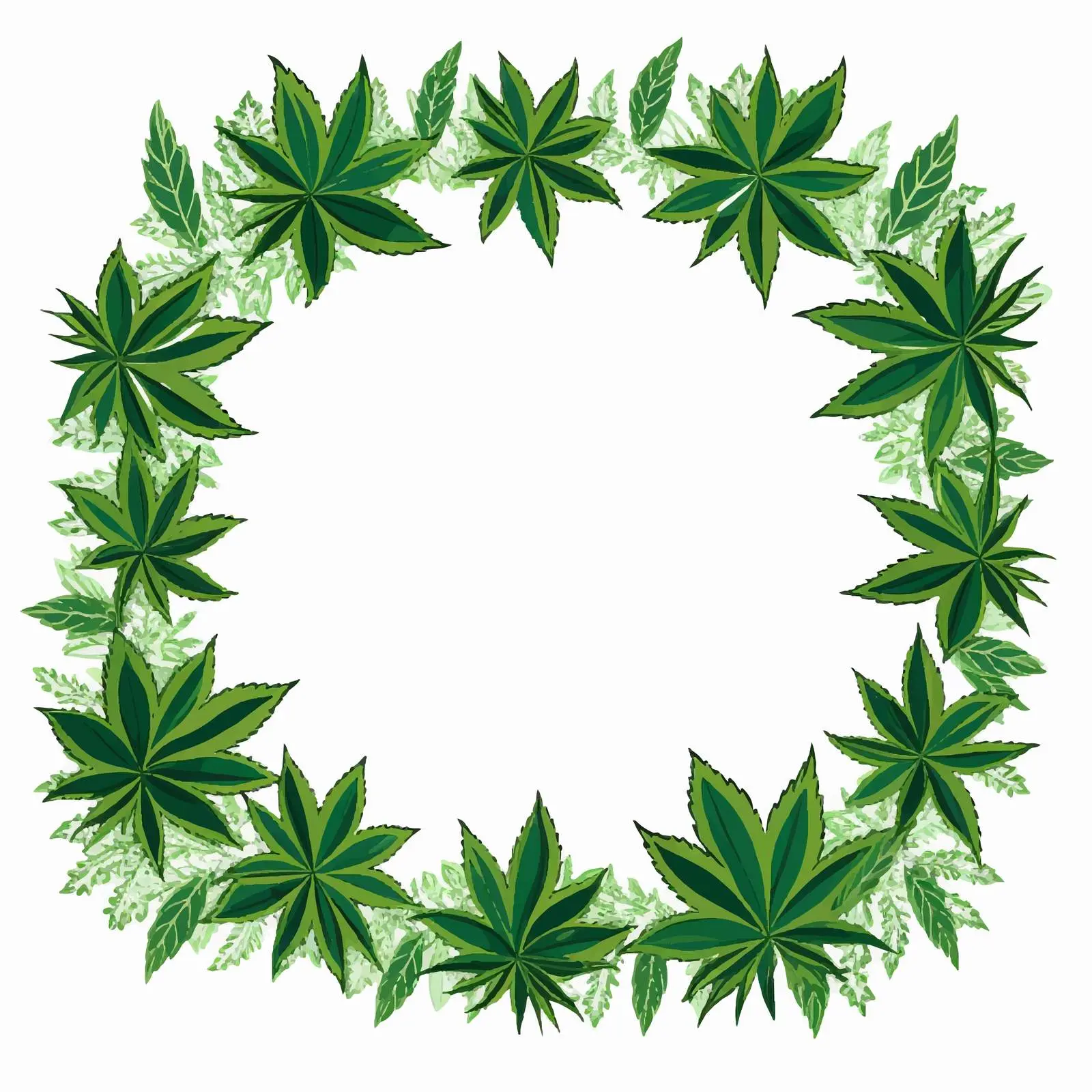 Cannabis Leaf Silhouette Border Design Vector – free cannabis image from Dotvec