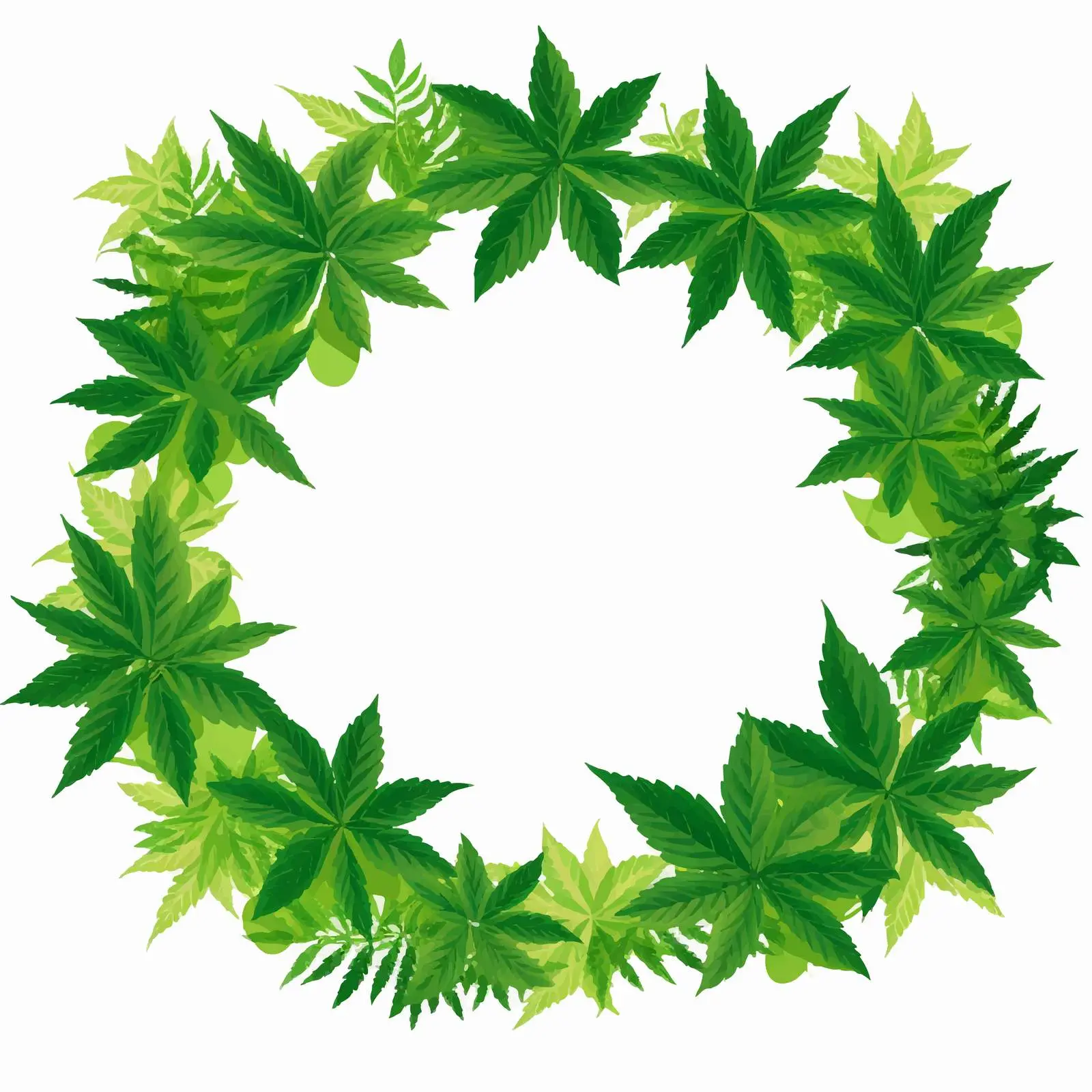 Vibrant Cannabis Leaf Silhouettes Frame Design – free cannabis image from Dotvec
