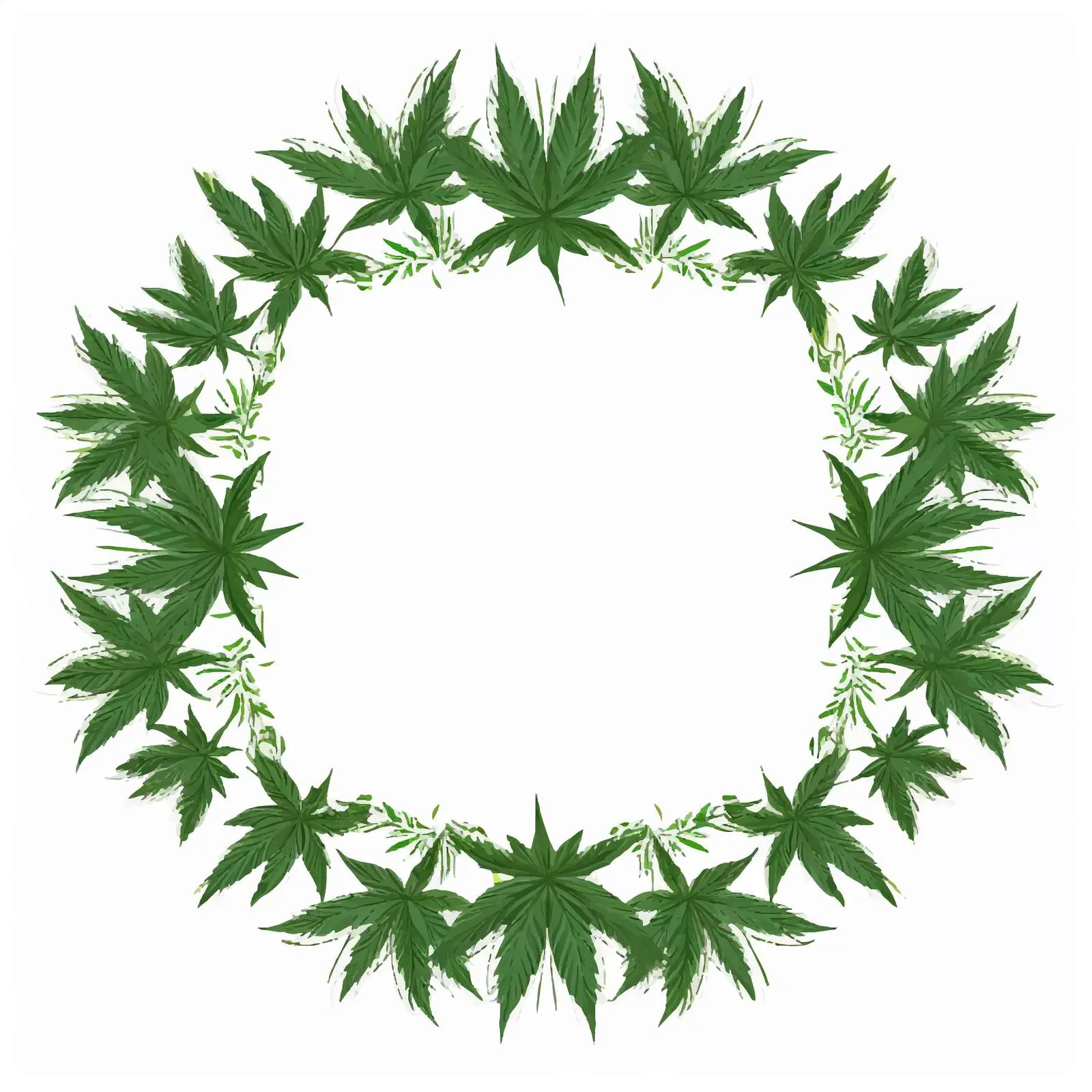 Bright Cannabis Leaf Silhouettes Frame for Flyers — free download from Dotvec