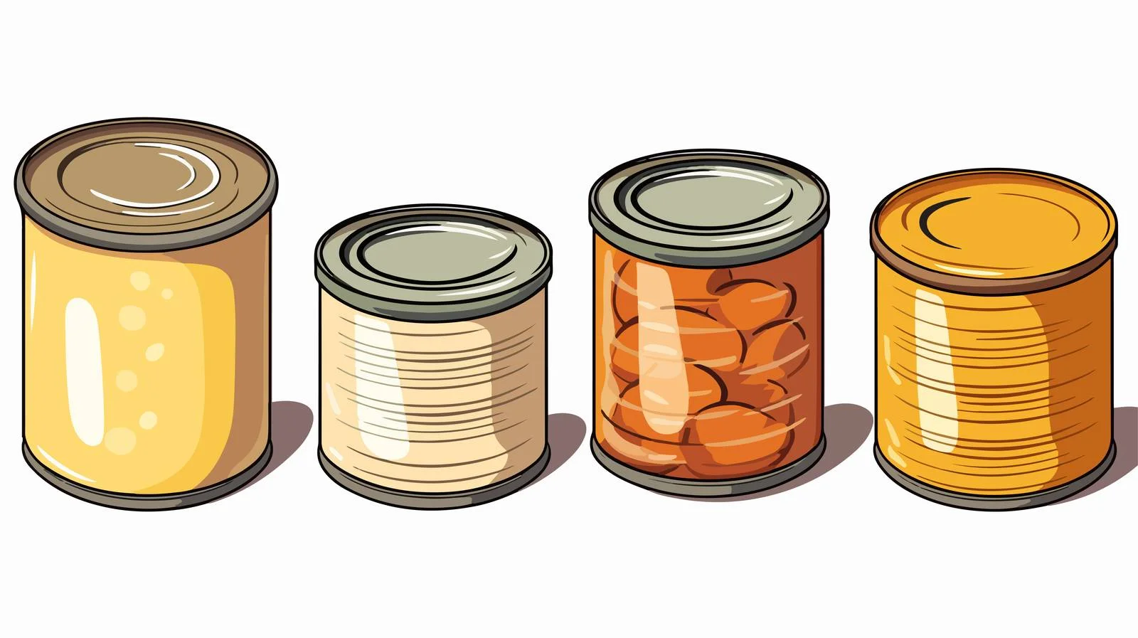 Cartoon Canned Food Vector Illustration — free download from Dotvec