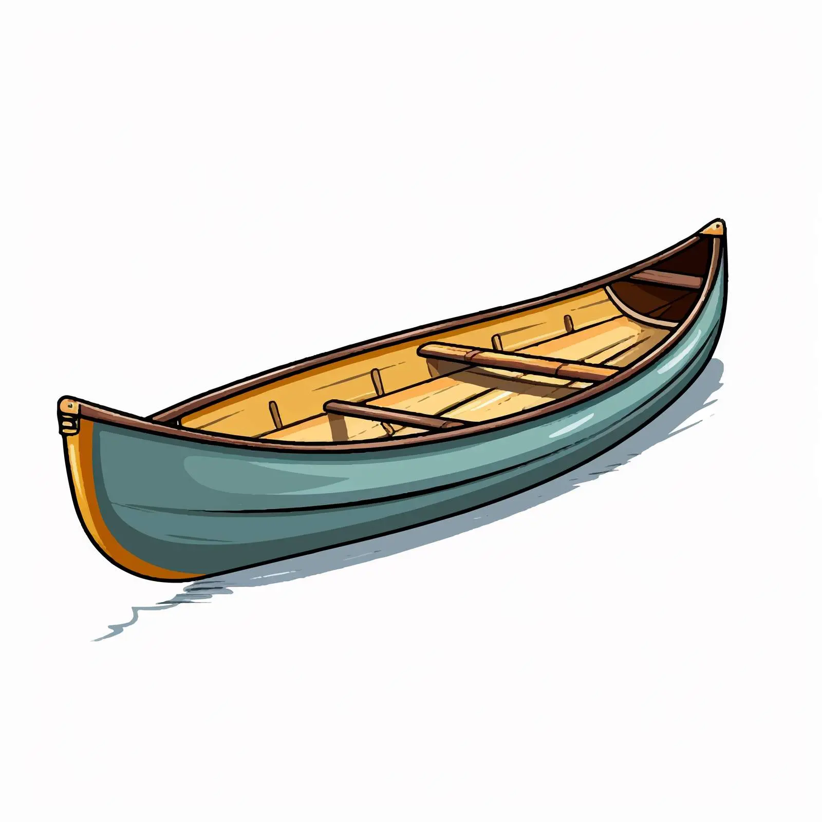 Cartoon Vector Canoe Line Illustration — free download from Dotvec