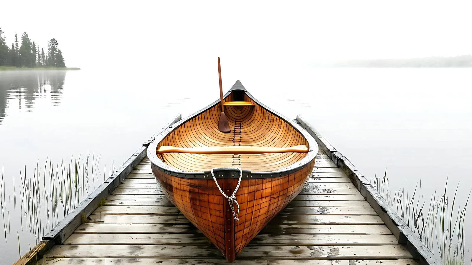 Serene Canoe Docked on Northern Minnesota Lake — free download from Dotvec