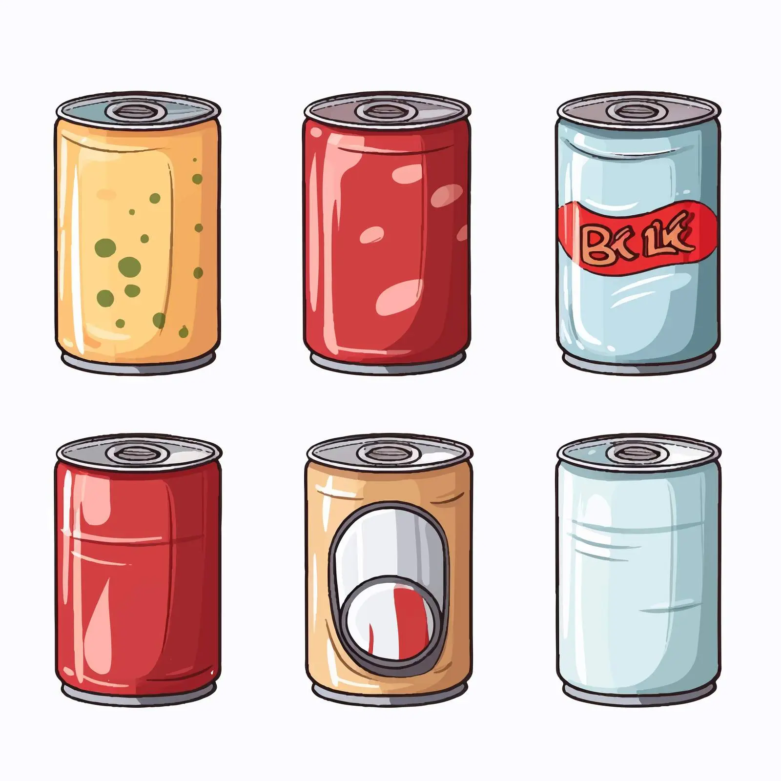 Vector Illustration of Cans Isolated on White Background — free download from Dotvec