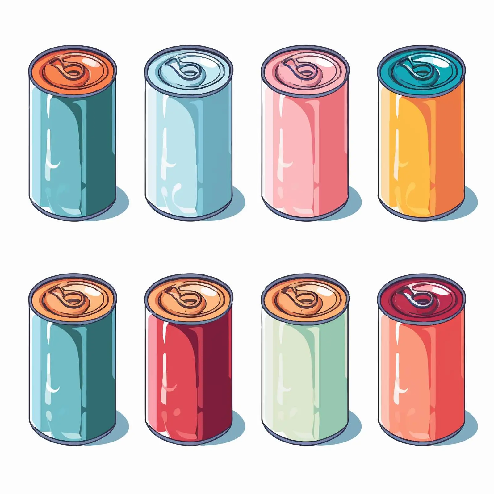 Vector Illustration of Cans on White Background — free download from Dotvec