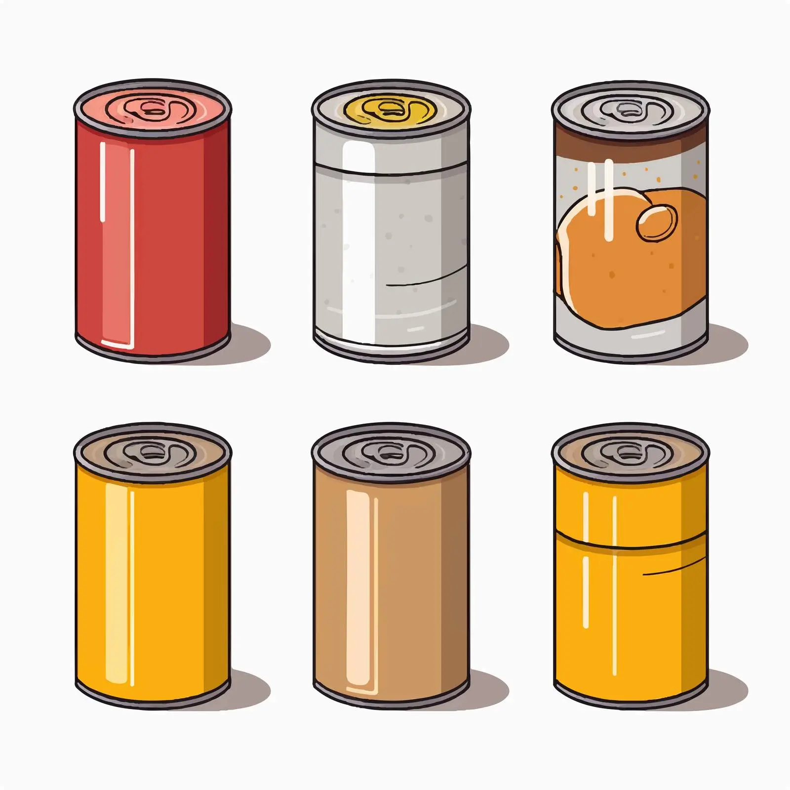 Vector Illustration of Cans on White Background — free download from Dotvec