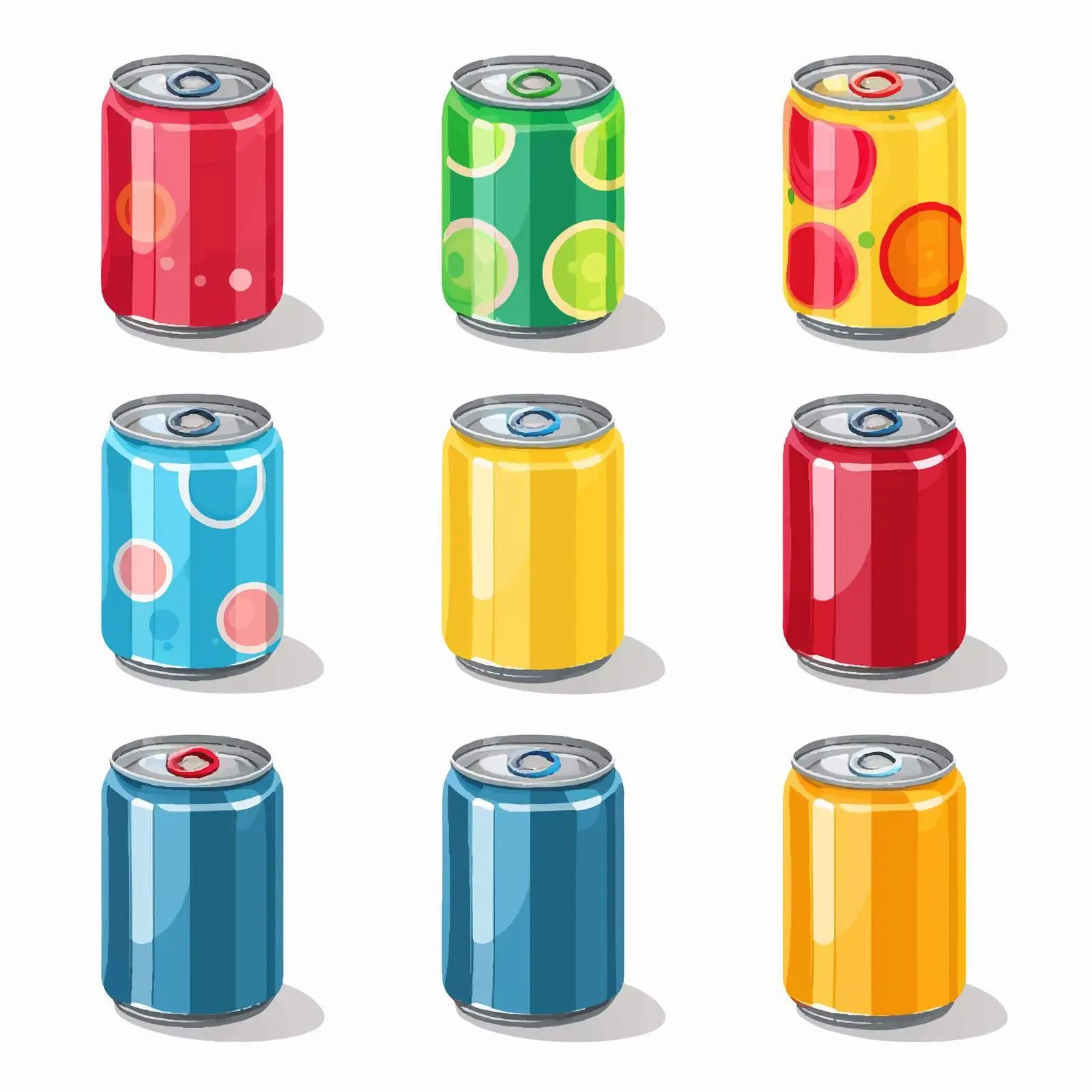 Top View Cans Vector Illustration on White Background — free download from Dotvec