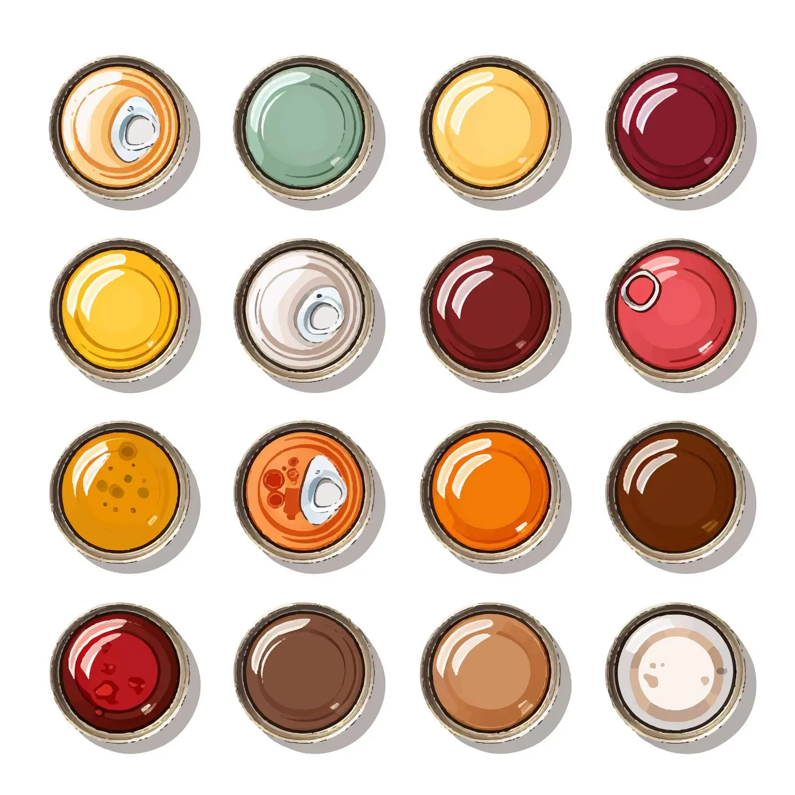 Top View Cans Vector Illustration on White Background — free download from Dotvec