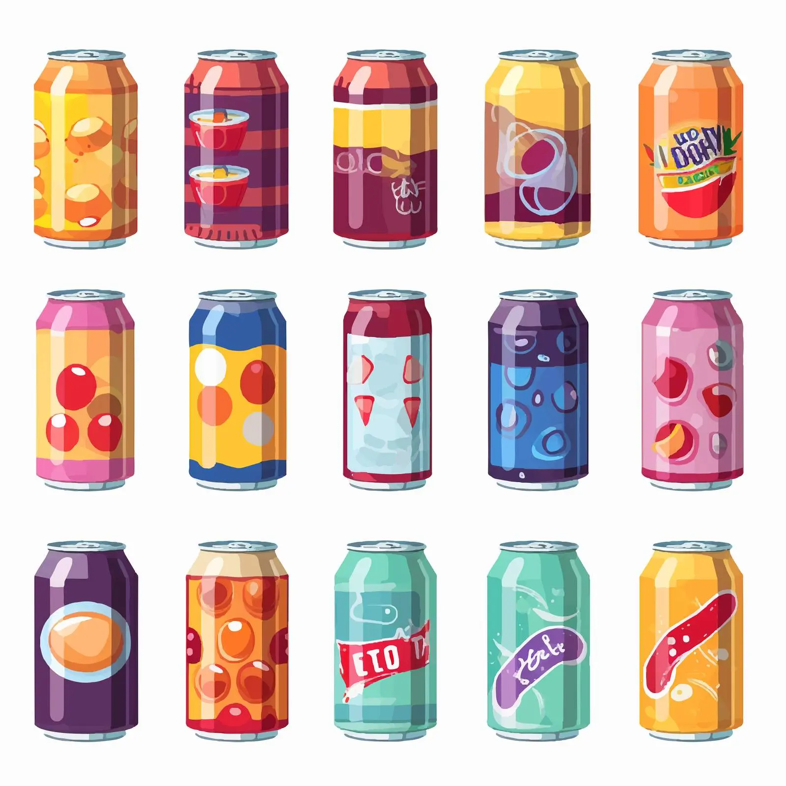 Top View Cans Vector Illustration on White Background — free download from Dotvec