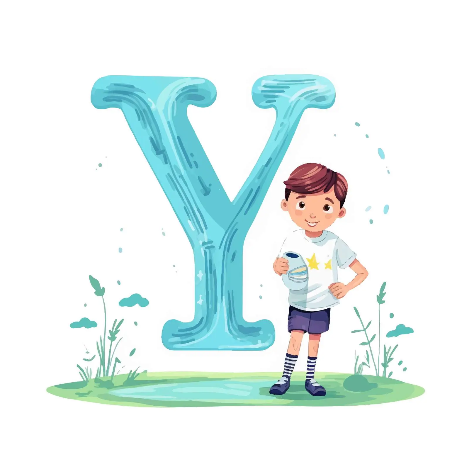 Capital Letter Y in Childish Alphabet Style — free download from Dotvec